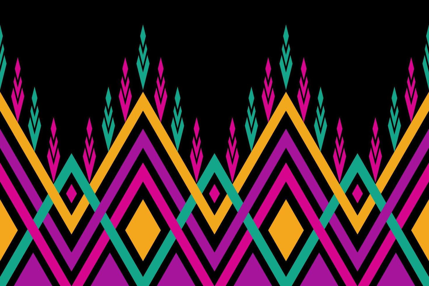 Colorful geometric ethnic seamless pattern design for wallpaper, background, fabric, curtain, carpet, clothing, and wrapping. vector
