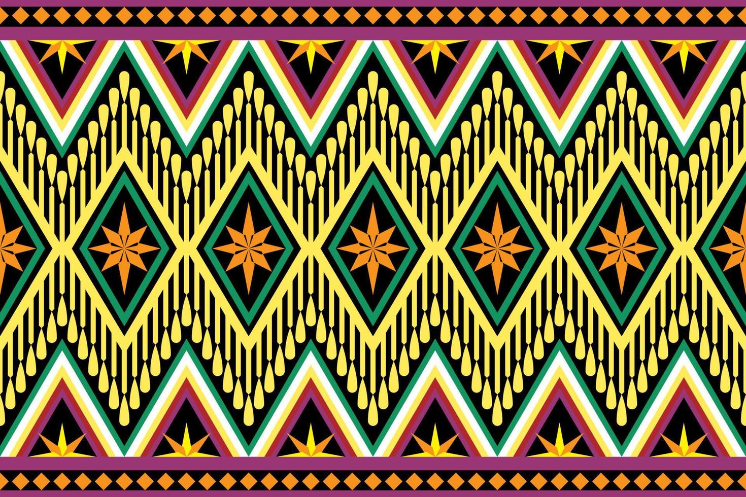 Colorful geometric ethnic seamless pattern design for wallpaper, background, fabric, curtain, carpet, clothing, and wrapping. vector
