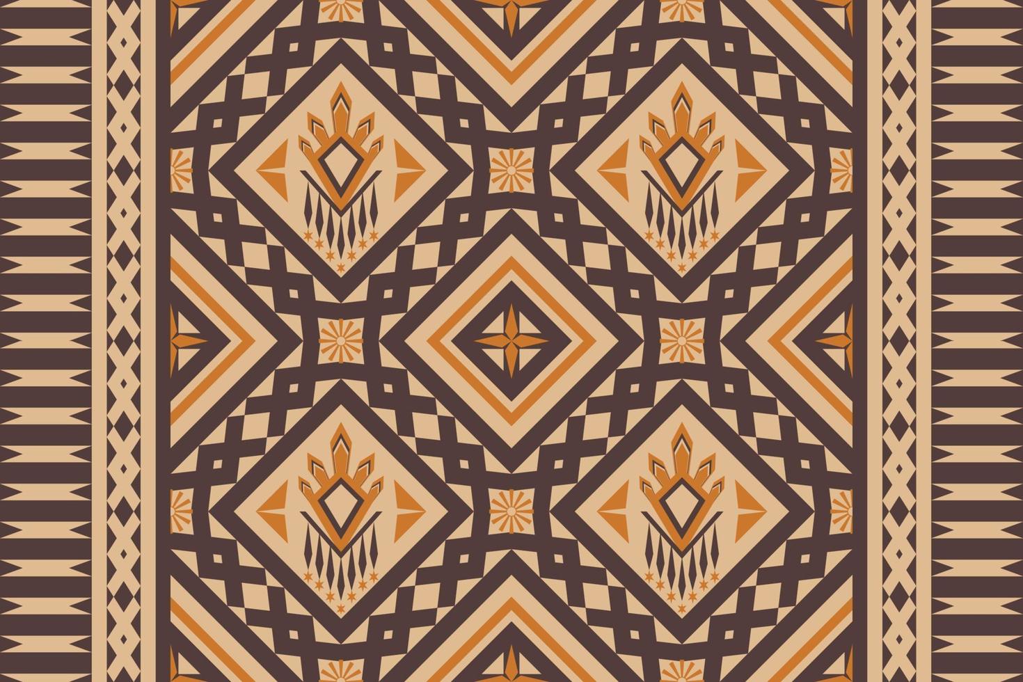 tono marrón geométrico étnico sin costura modelo diseñado para fondo, fondo de pantalla, tradicional ropa, alfombra, cortina, y hogar decoración. vector