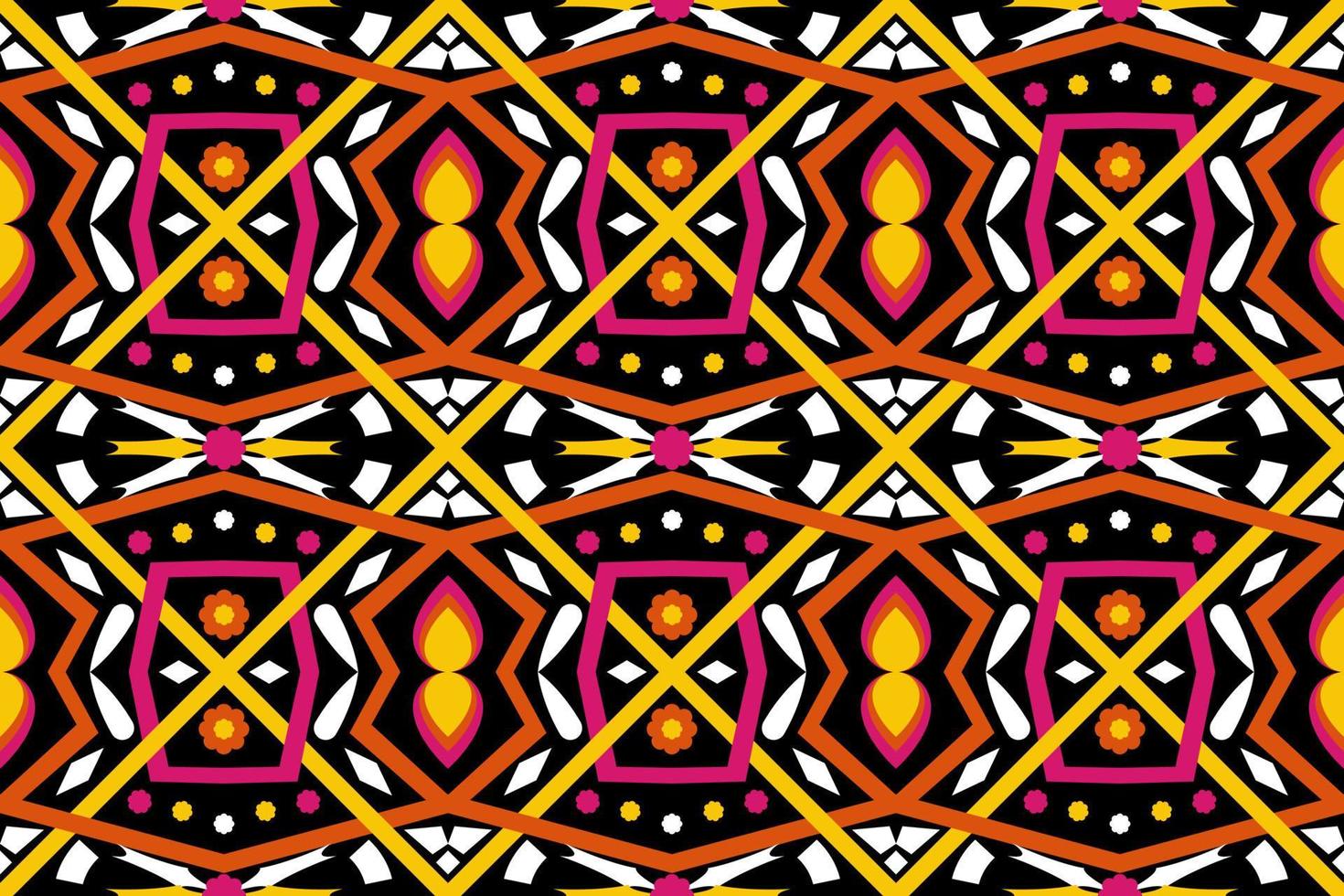 Colorful geometric ethnic seamless pattern design for wallpaper, background, fabric, curtain, carpet, clothing, and wrapping. vector