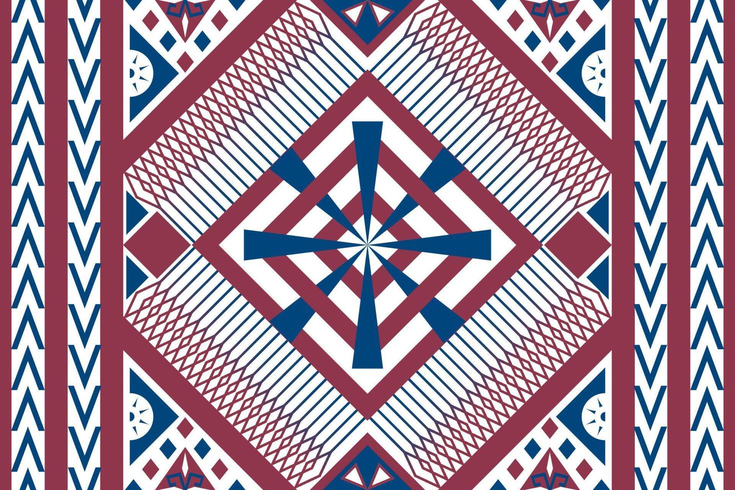 Colorful geometric ethnic seamless pattern design for wallpaper, background, fabric, curtain, carpet, clothing, and wrapping. vector