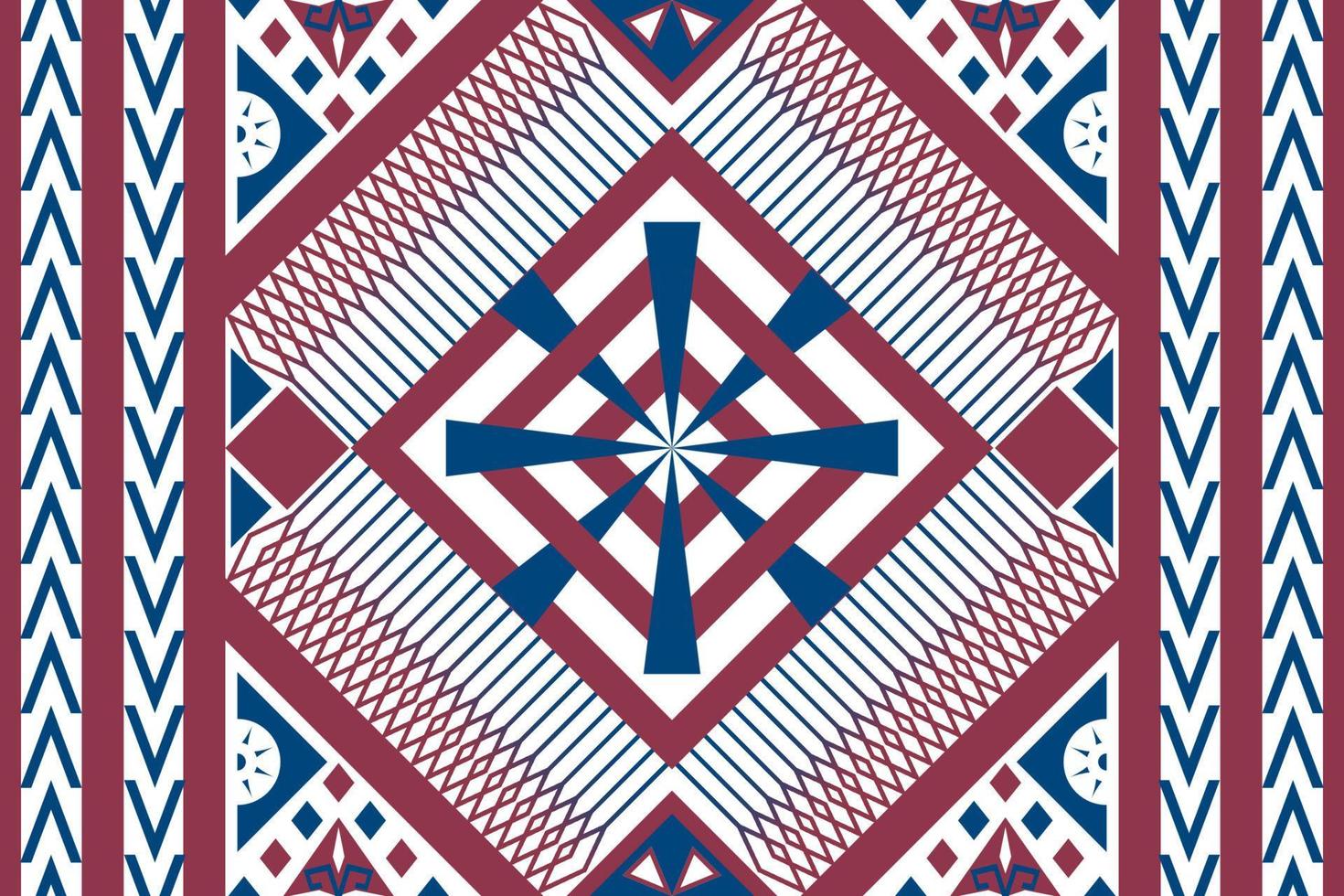 Colorful geometric ethnic seamless pattern design for wallpaper, background, fabric, curtain, carpet, clothing, and wrapping. vector