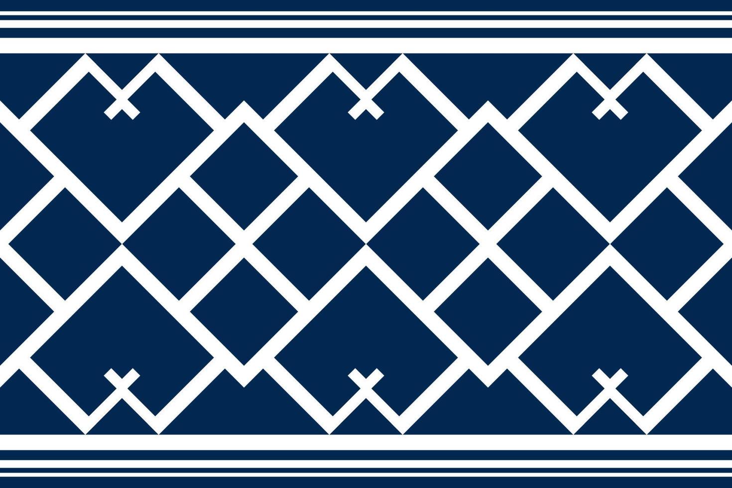 Blue and white geometric ethnic seamless pattern design for wallpaper, background, fabric, curtain, carpet, clothing, and wrapping. vector