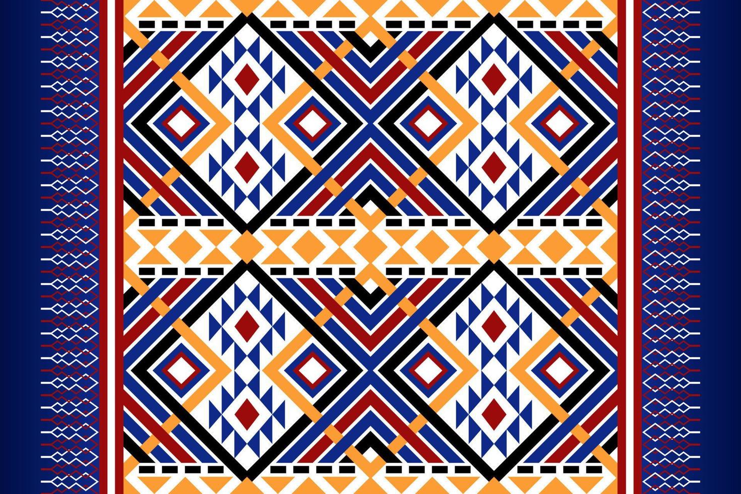Colorful geometric ethnic seamless pattern design for wallpaper, background, fabric, curtain, carpet, clothing, and wrapping. vector