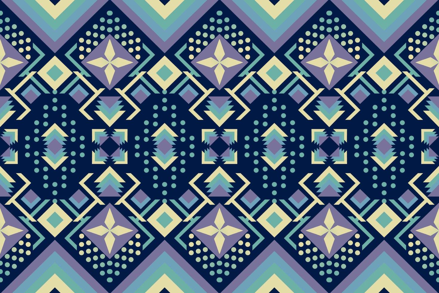 Colorful geometric ethnic seamless pattern design for wallpaper, background, fabric, curtain, carpet, clothing, and wrapping. vector