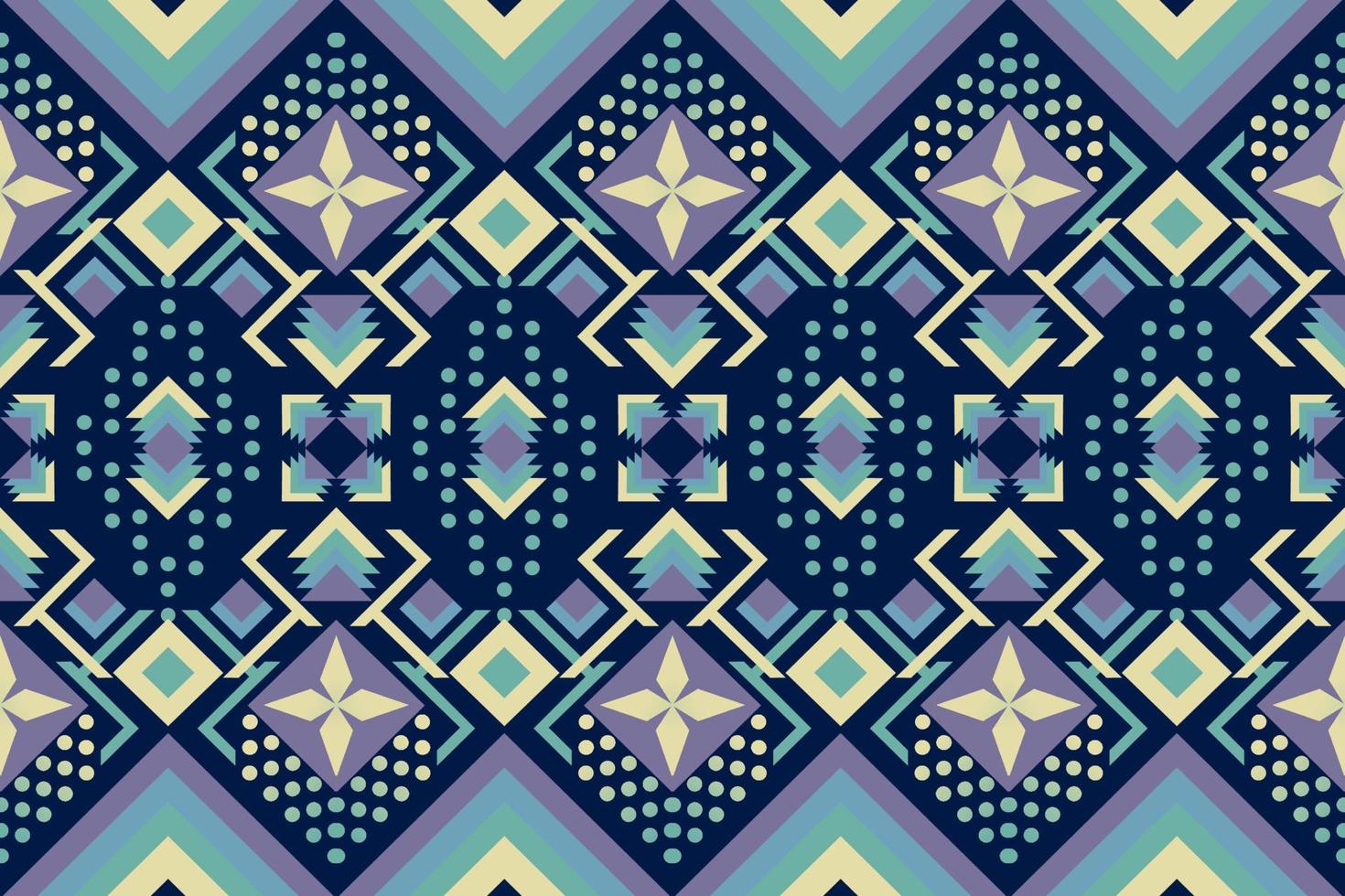 Colorful geometric ethnic seamless pattern design for wallpaper, background, fabric, curtain, carpet, clothing, and wrapping. vector