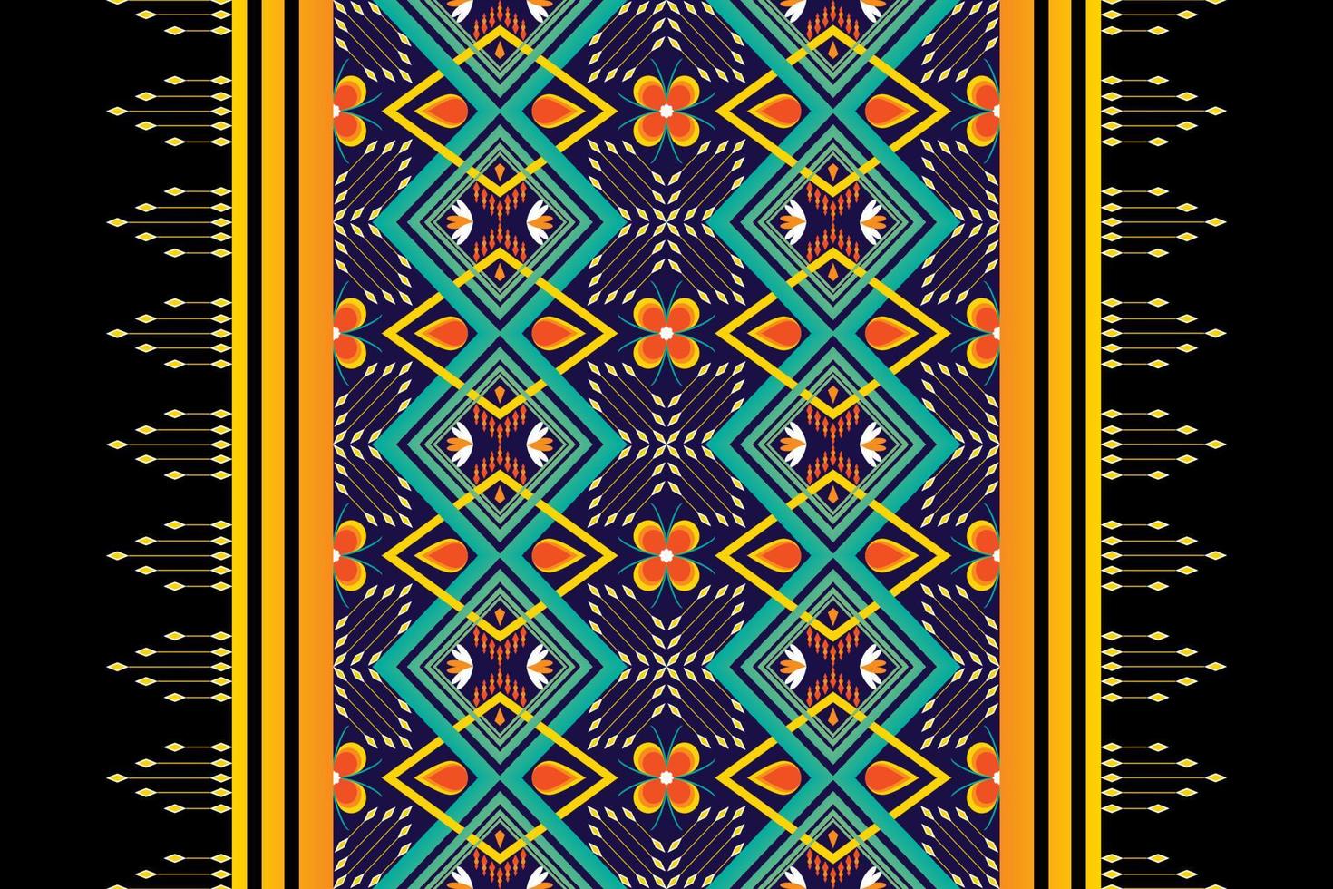 Colorful geometric ethnic seamless pattern design for wallpaper, background, fabric, curtain, carpet, clothing, and wrapping. vector