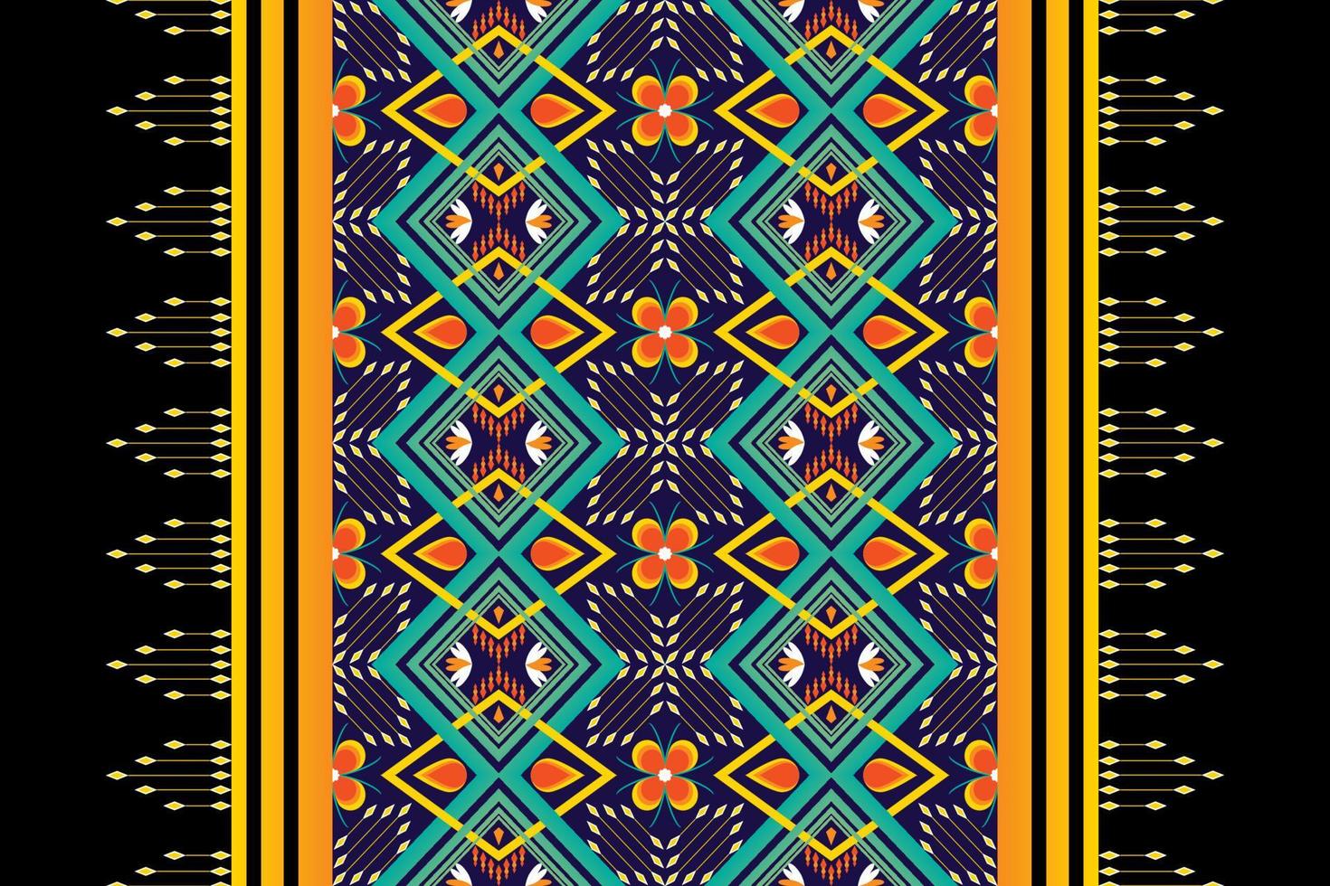 Colorful geometric ethnic seamless pattern design for wallpaper, background, fabric, curtain, carpet, clothing, and wrapping. vector