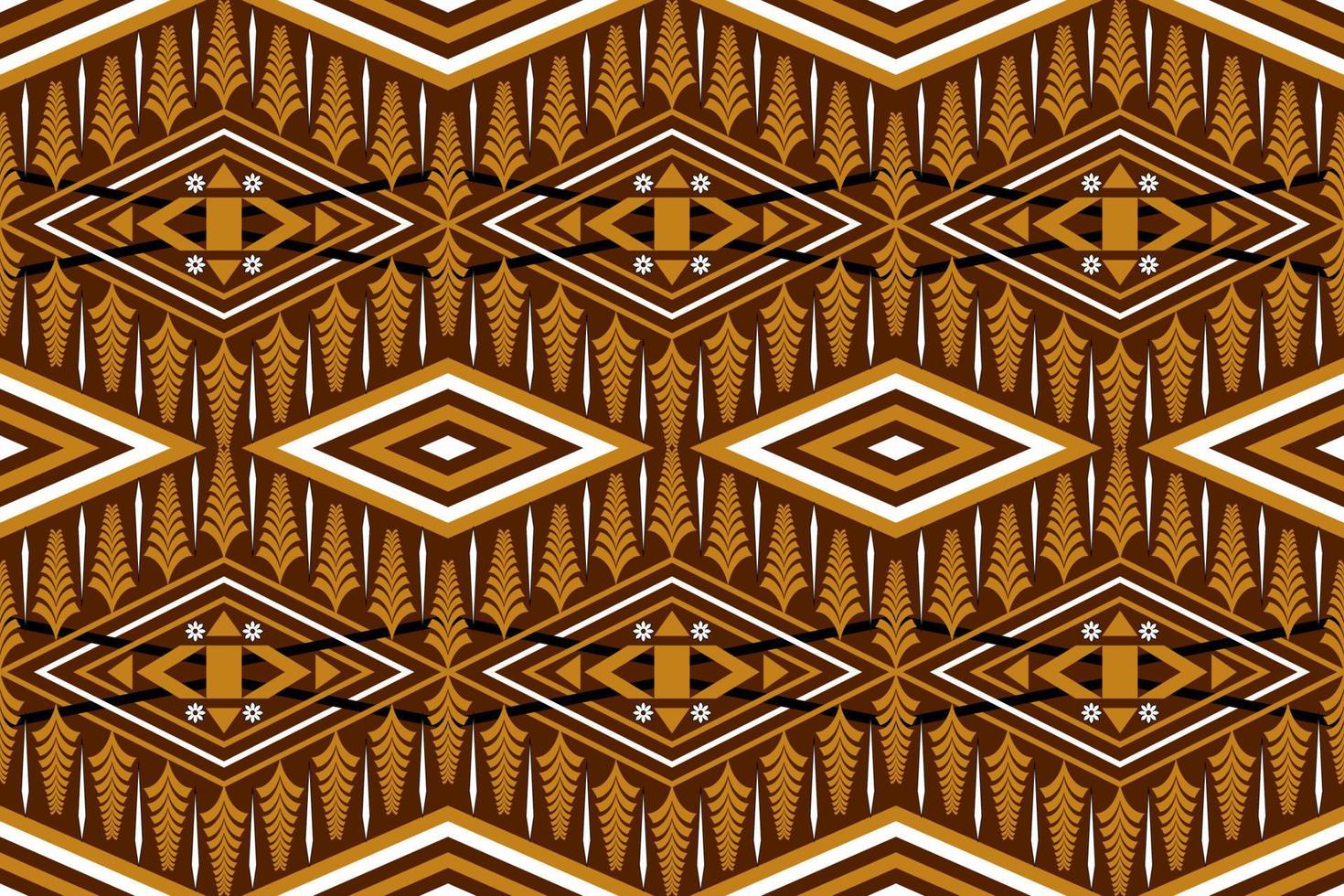 Brown-tone geometric ethnic seamless pattern designed for background, wallpaper, traditional clothing, carpet, curtain, and home decoration. vector