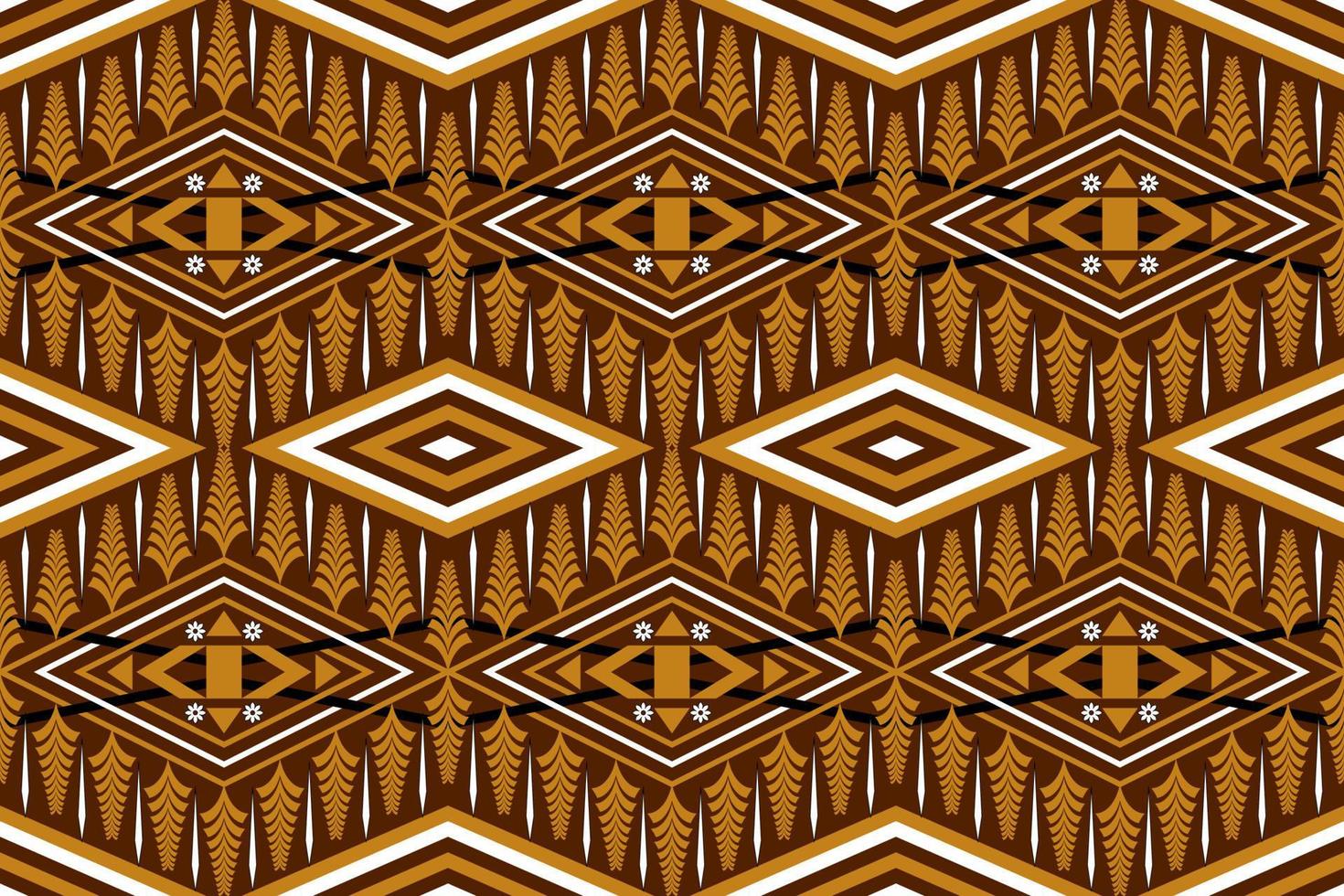 Brown-tone geometric ethnic seamless pattern designed for background, wallpaper, traditional clothing, carpet, curtain, and home decoration. vector