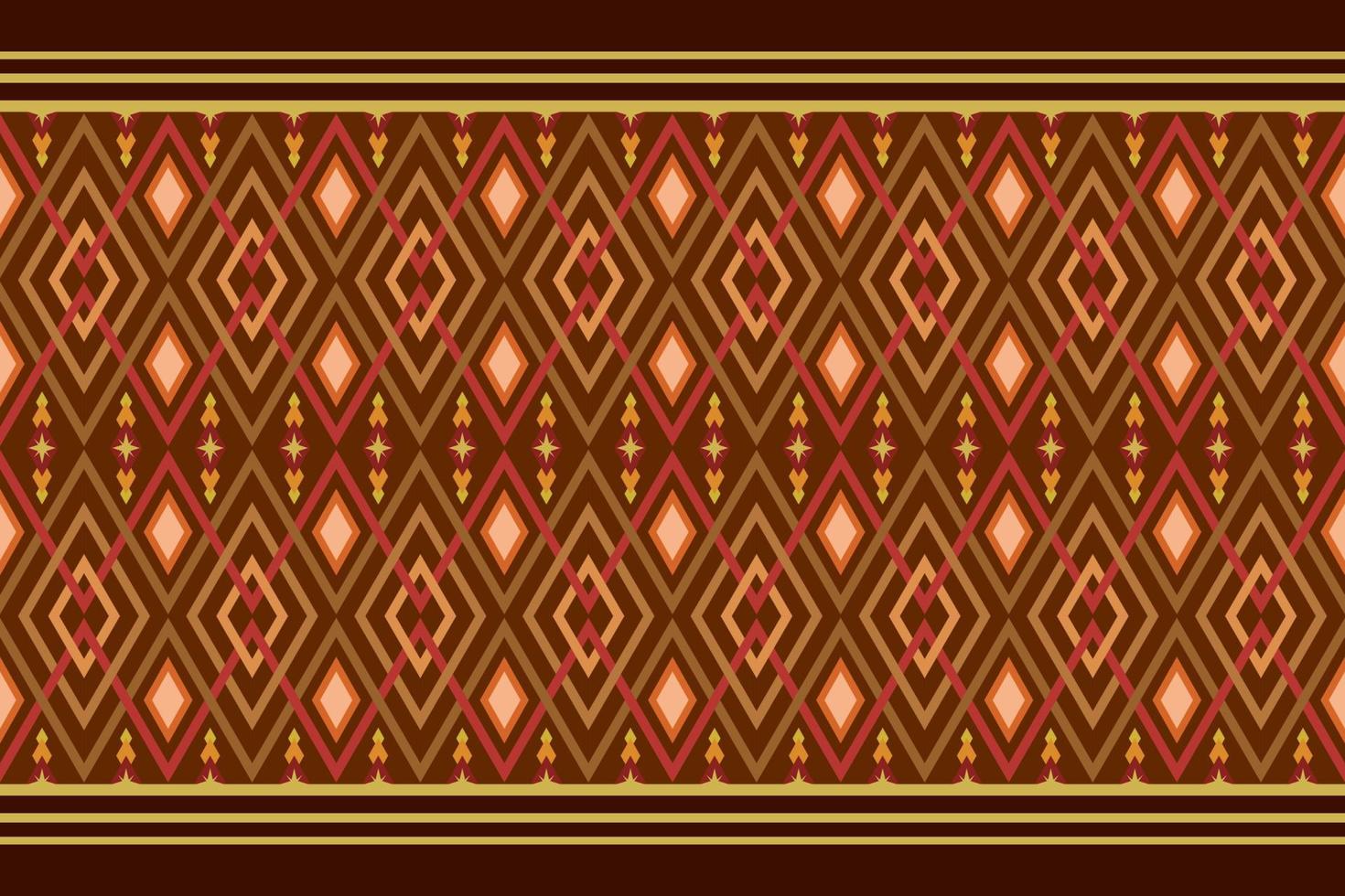 tono marrón geométrico étnico sin costura modelo diseñado para fondo, fondo de pantalla, tradicional ropa, alfombra, cortina, y hogar decoración. vector