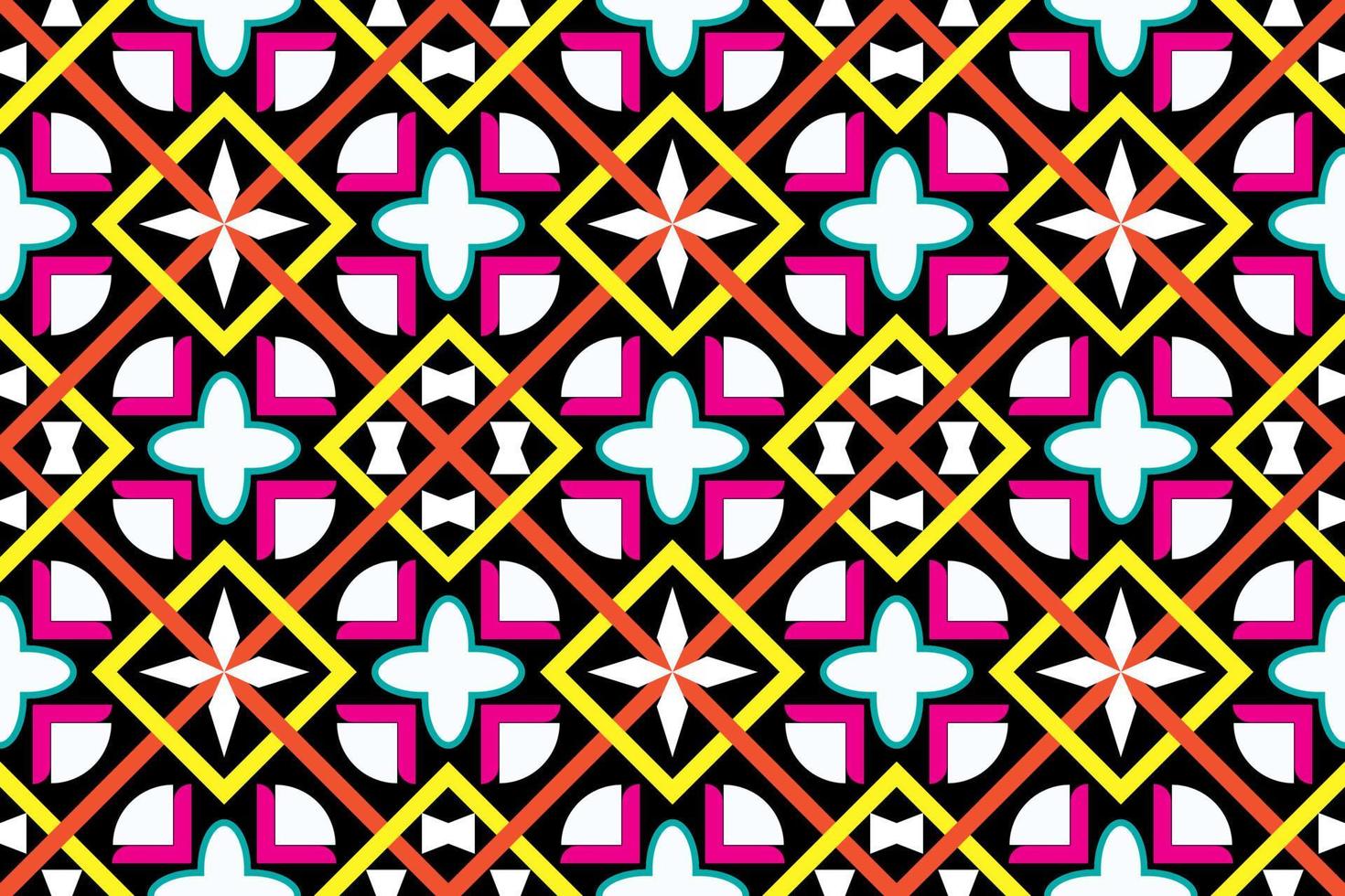 Colorful geometric ethnic seamless pattern design for wallpaper, background, fabric, curtain, carpet, clothing, and wrapping. vector