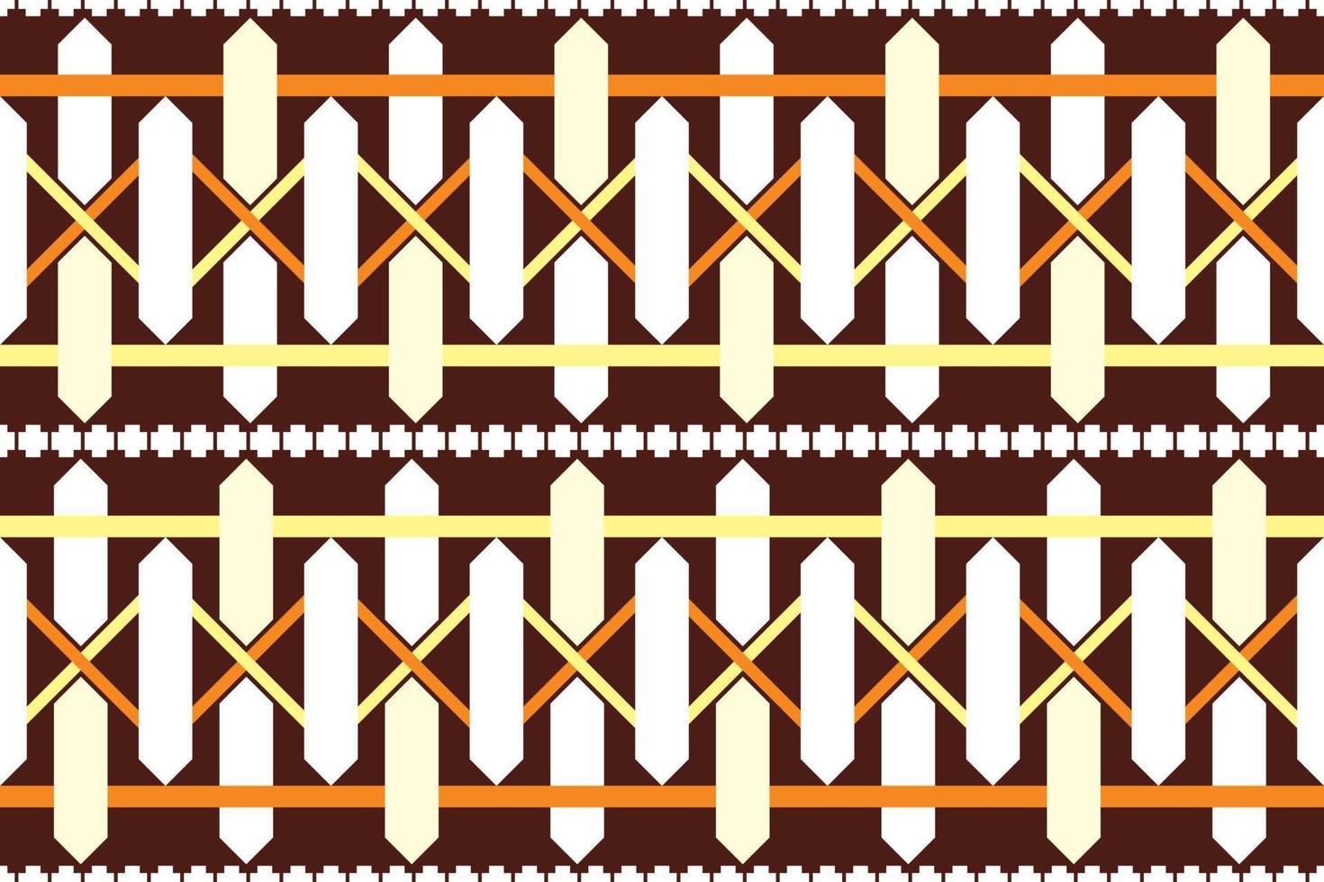Brown-tone geometric ethnic seamless pattern designed for background, wallpaper, traditional clothing, carpet, curtain, and home decoration. vector