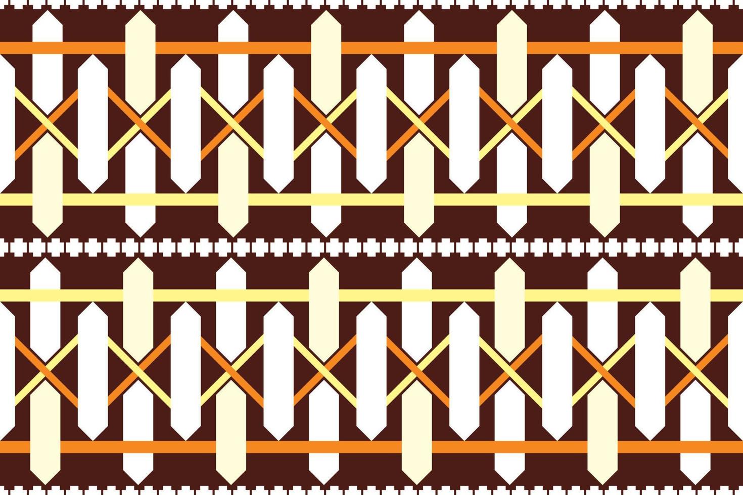 Brown-tone geometric ethnic seamless pattern designed for background, wallpaper, traditional clothing, carpet, curtain, and home decoration. vector