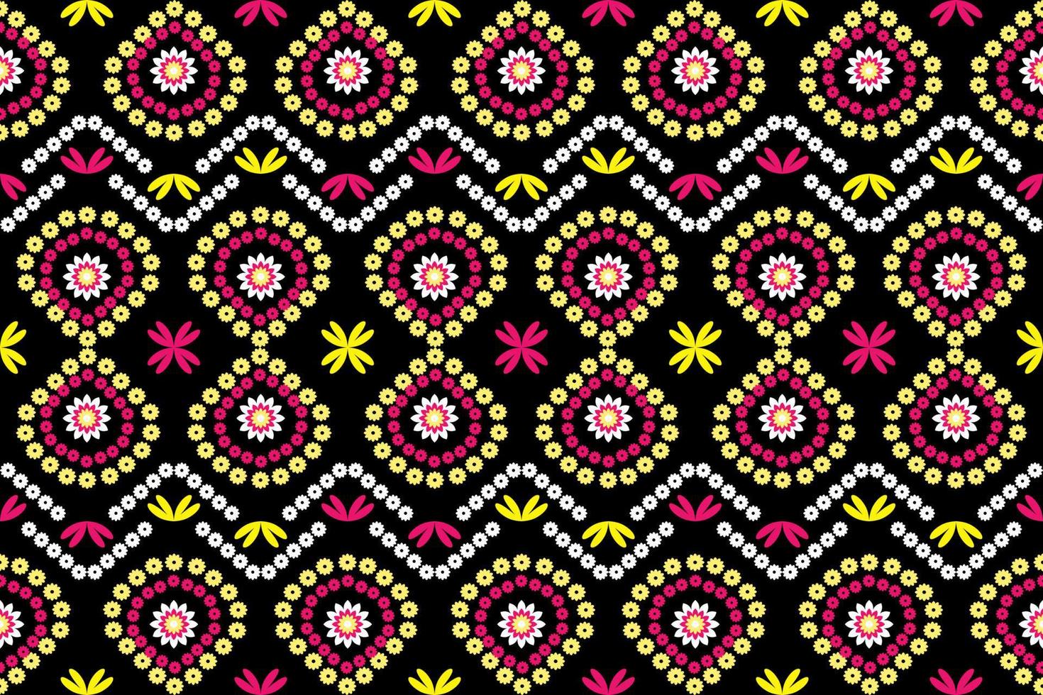 Colorful geometric ethnic seamless pattern design for wallpaper, background, fabric, curtain, carpet, clothing, and wrapping. vector