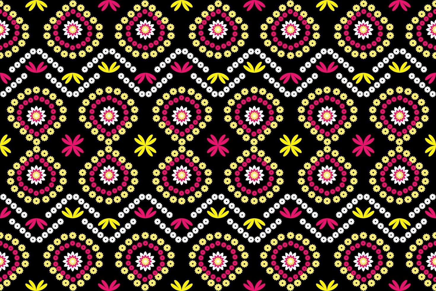 Colorful geometric ethnic seamless pattern design for wallpaper, background, fabric, curtain, carpet, clothing, and wrapping. vector