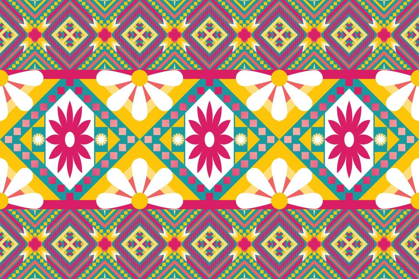 colorido diseño étnico geométrico sin costuras para papel tapiz, fondo, tela, cortina, alfombra, ropa y envoltura. vector