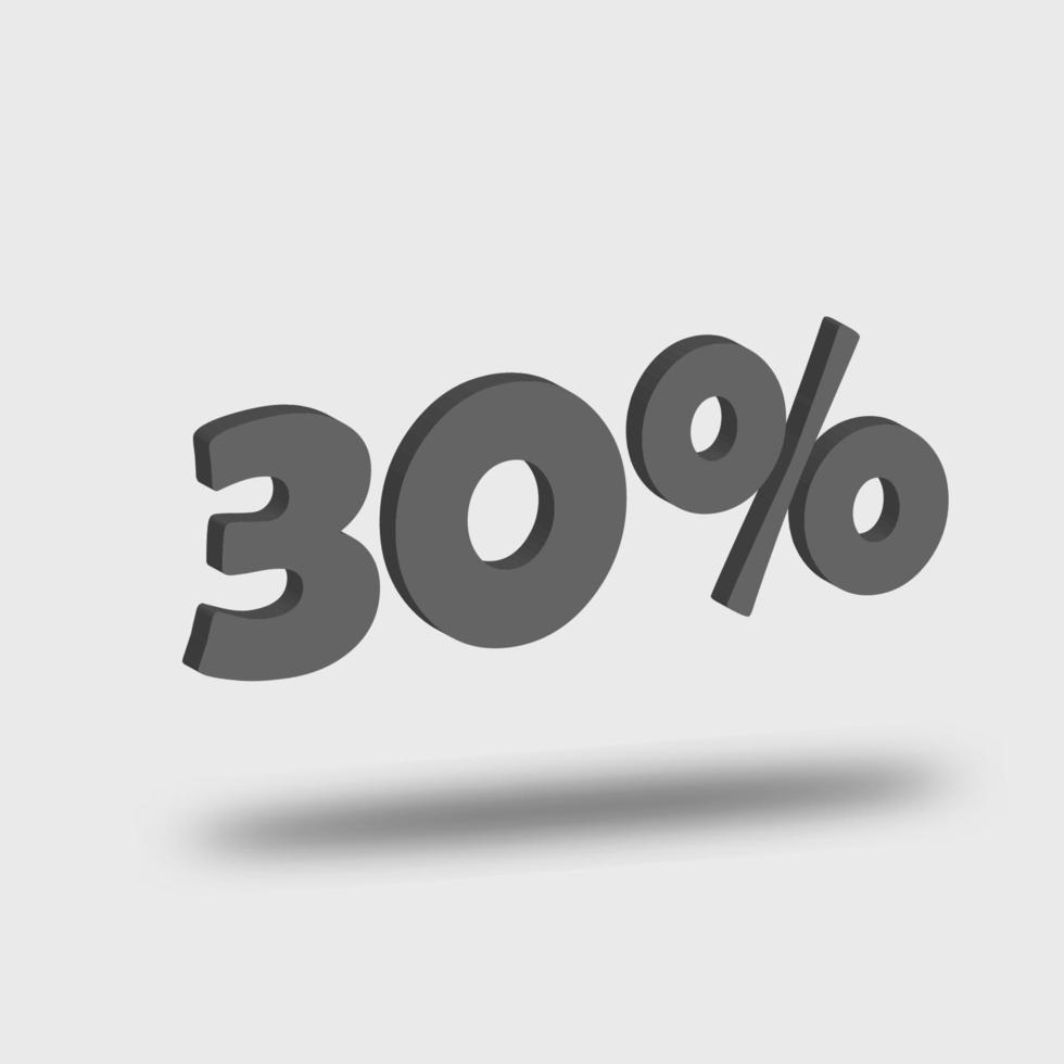 Discount number percent 3D illustration vector