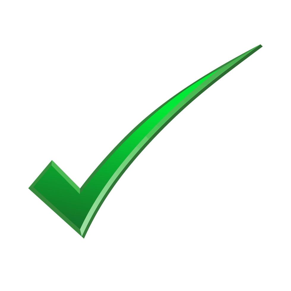 Ceklis logo icon green color 3D realistic vector