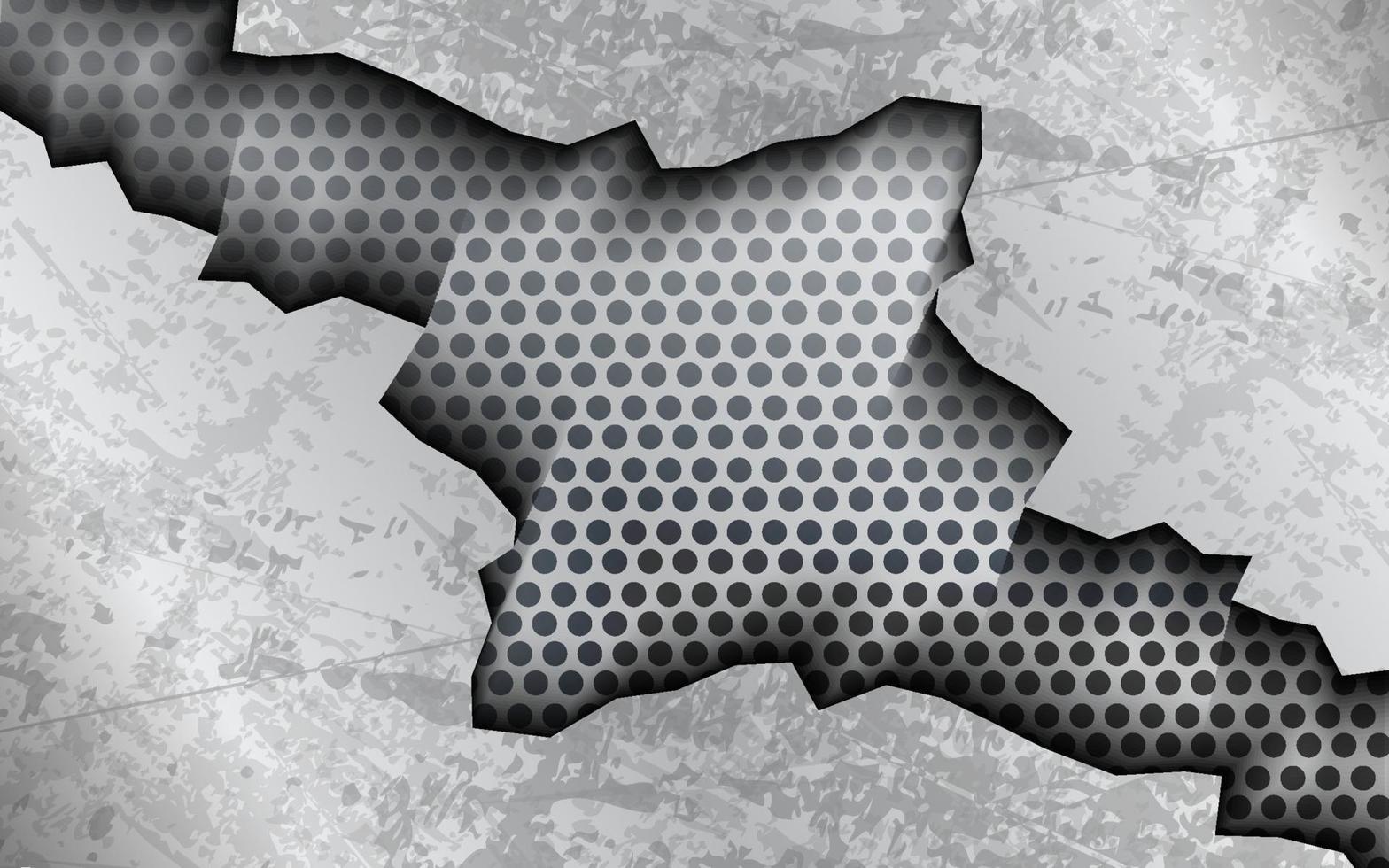 Abstract crack metal siver background vector