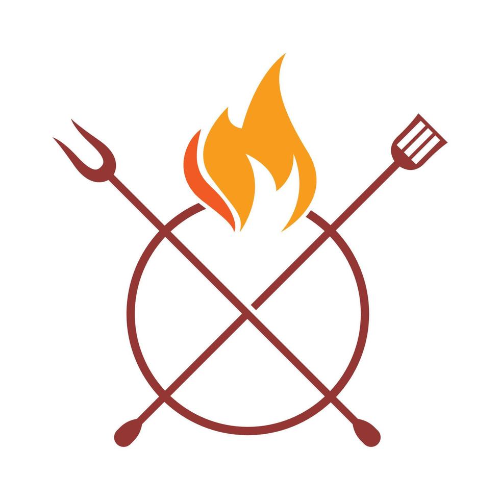 BBQ icon logo design vector