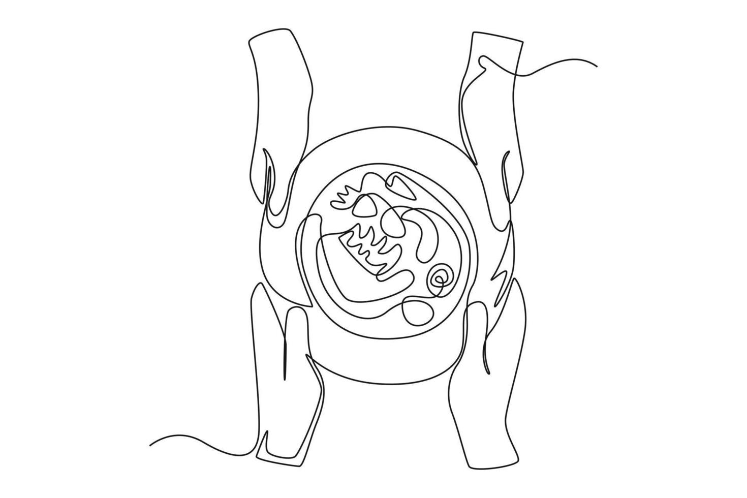 Continuous one line drawing sharing food on Eid Mubarak. Eid al-Fitr concept. Single line draw design vector graphic illustration.