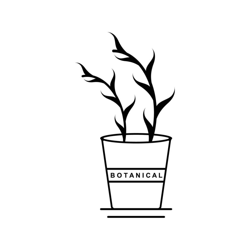 botanical logo illustration for beauty natural organic brand vector