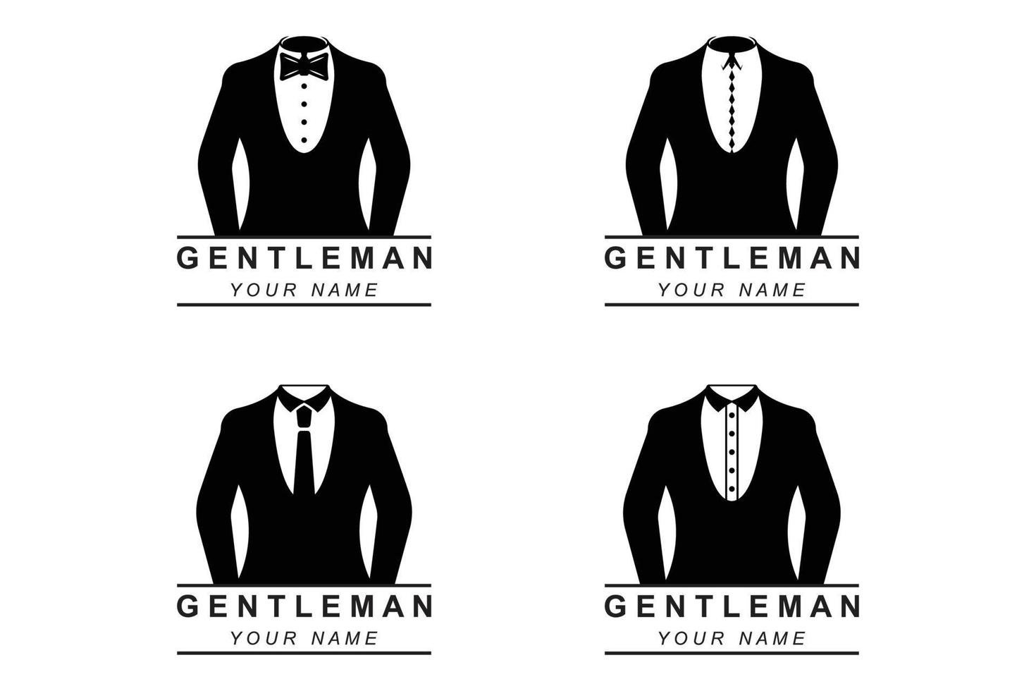 Work suit logo, tuxedo logo, Fashion Logo Design, brand fashion and symbol vector