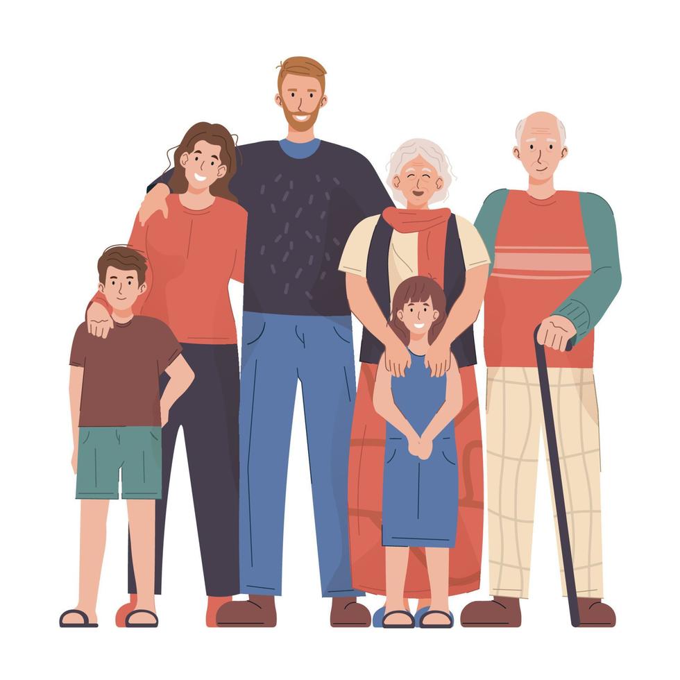 Big family portrait vector