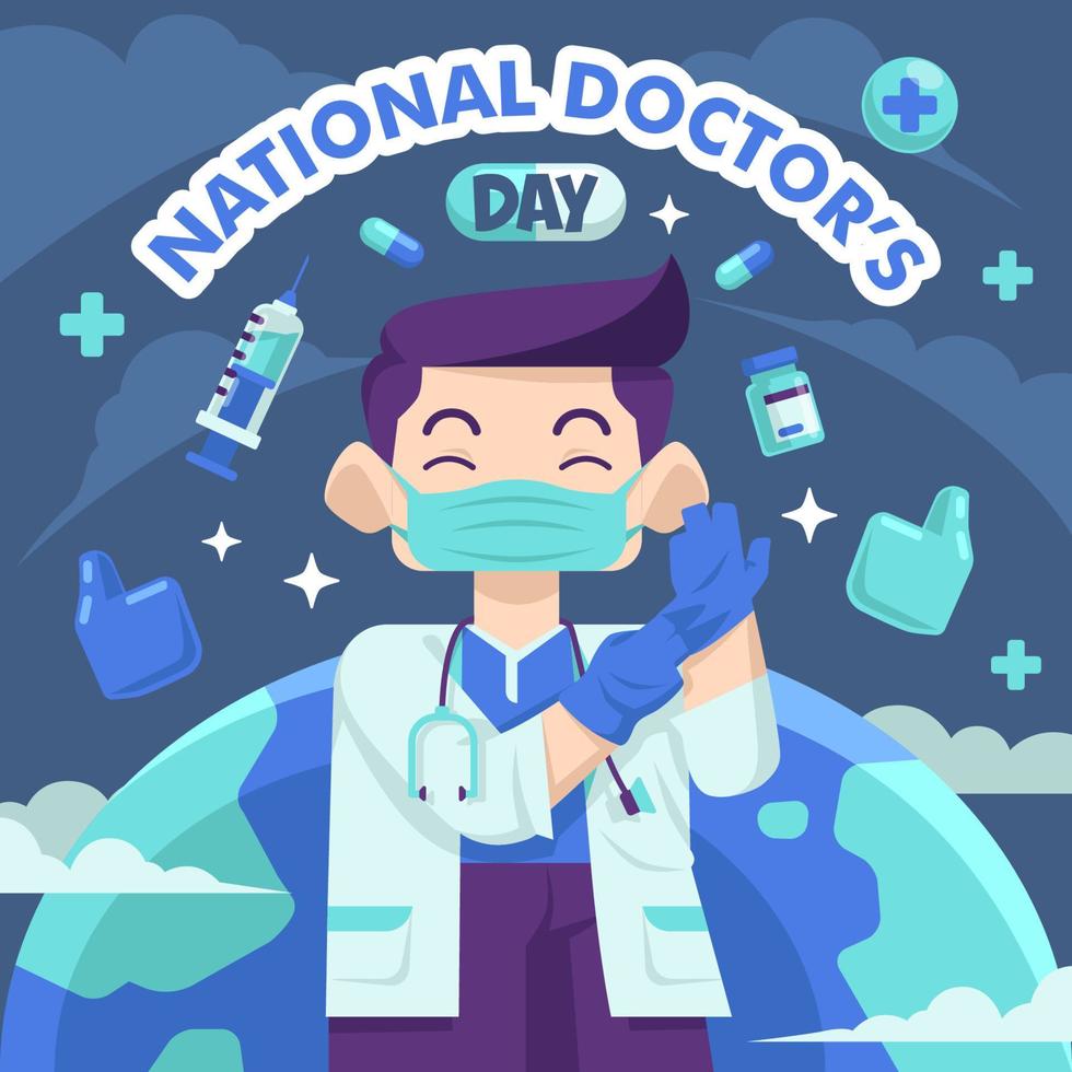 National doctor's day illustration concept vector