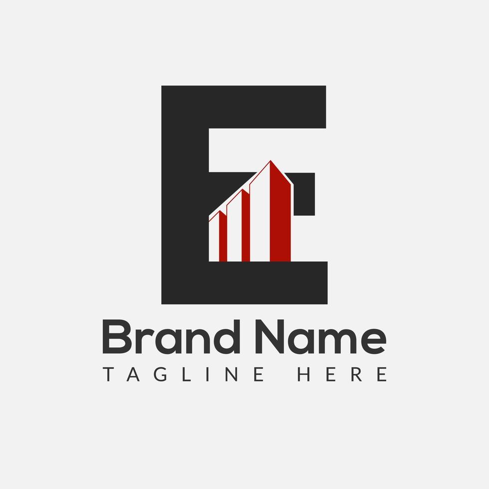 Initial Letter E Building Logo. House logo, Architecture, Home, Real Estate logo design template Template vector
