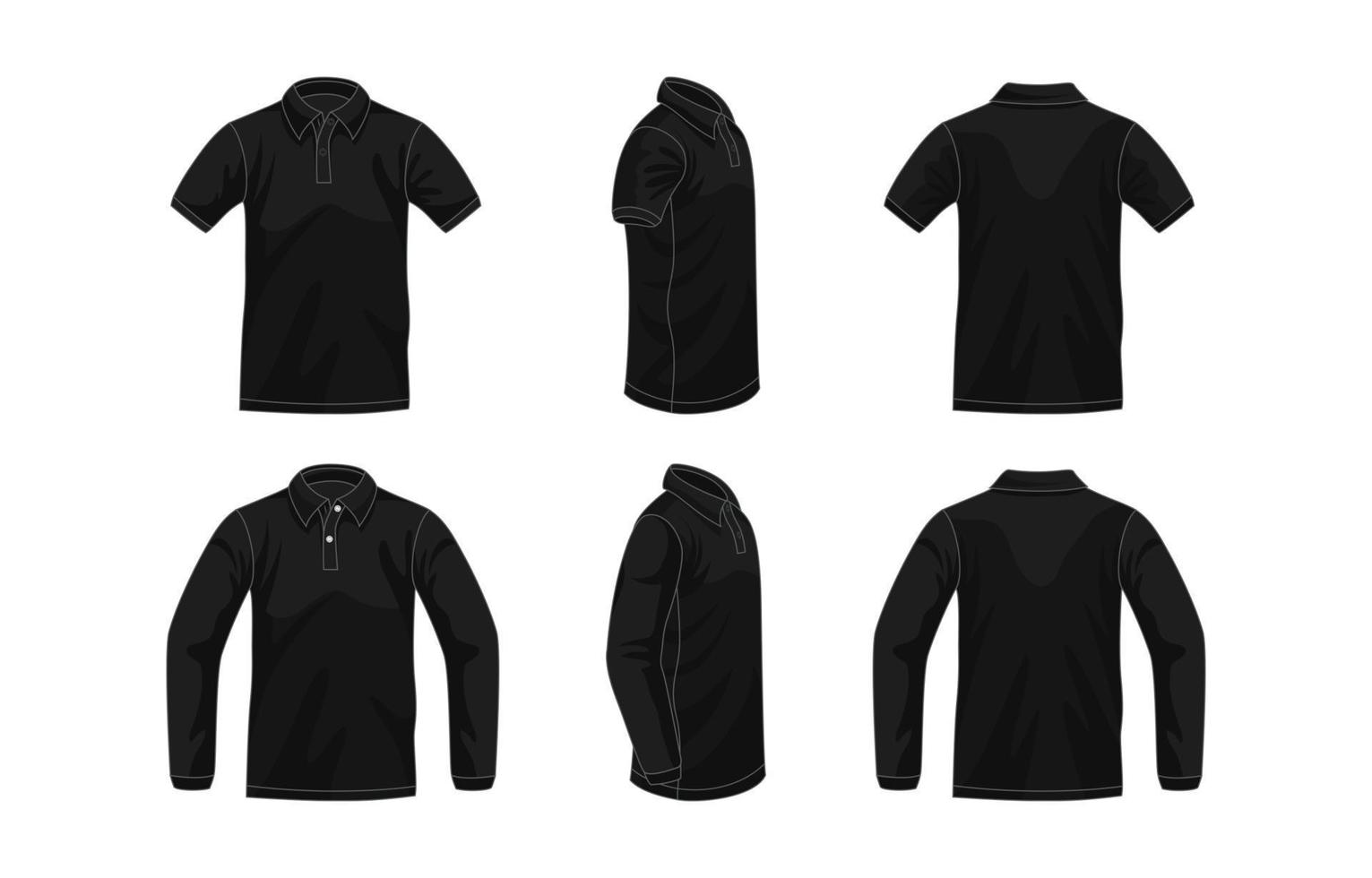 Black Polo Shirt Mock Up vector