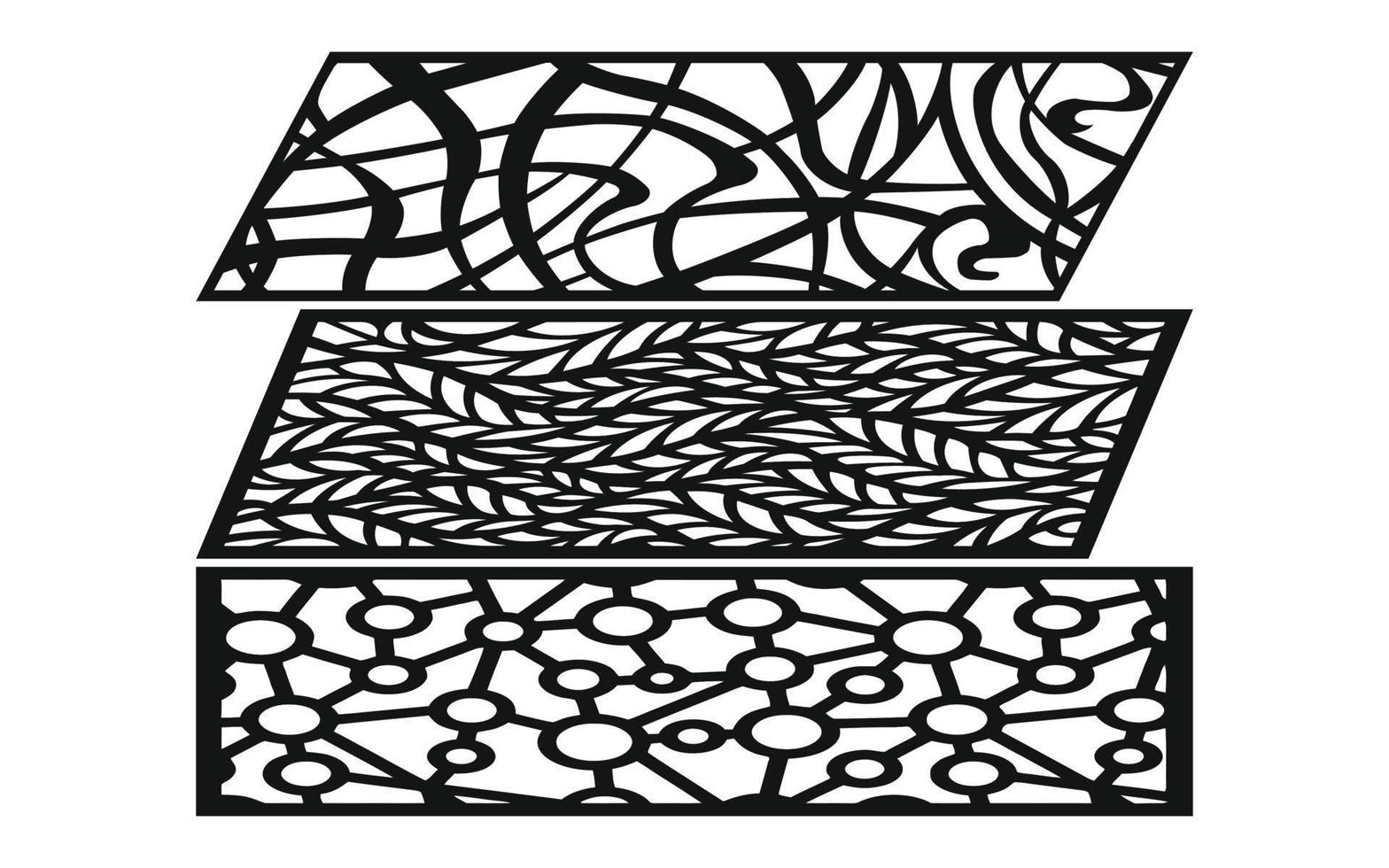 Black patterns with white background, Islamic vectors with floral panels for CNC laser cutting