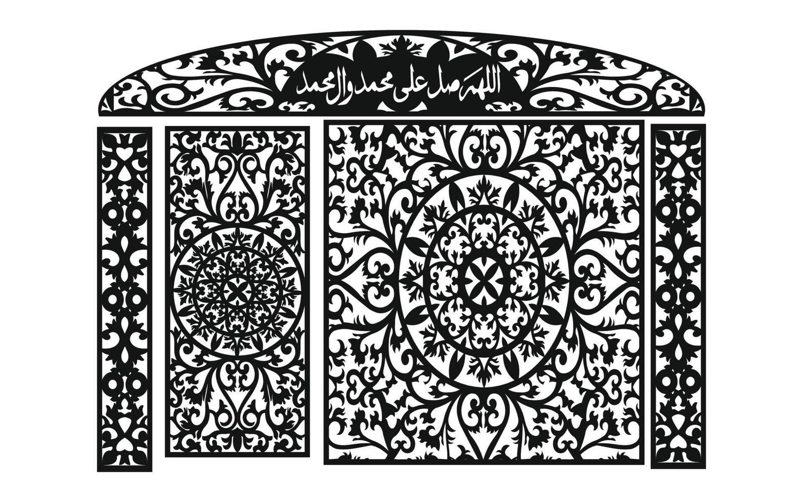 Decorative floral patterns, geometric template for cnc laser cutting vector