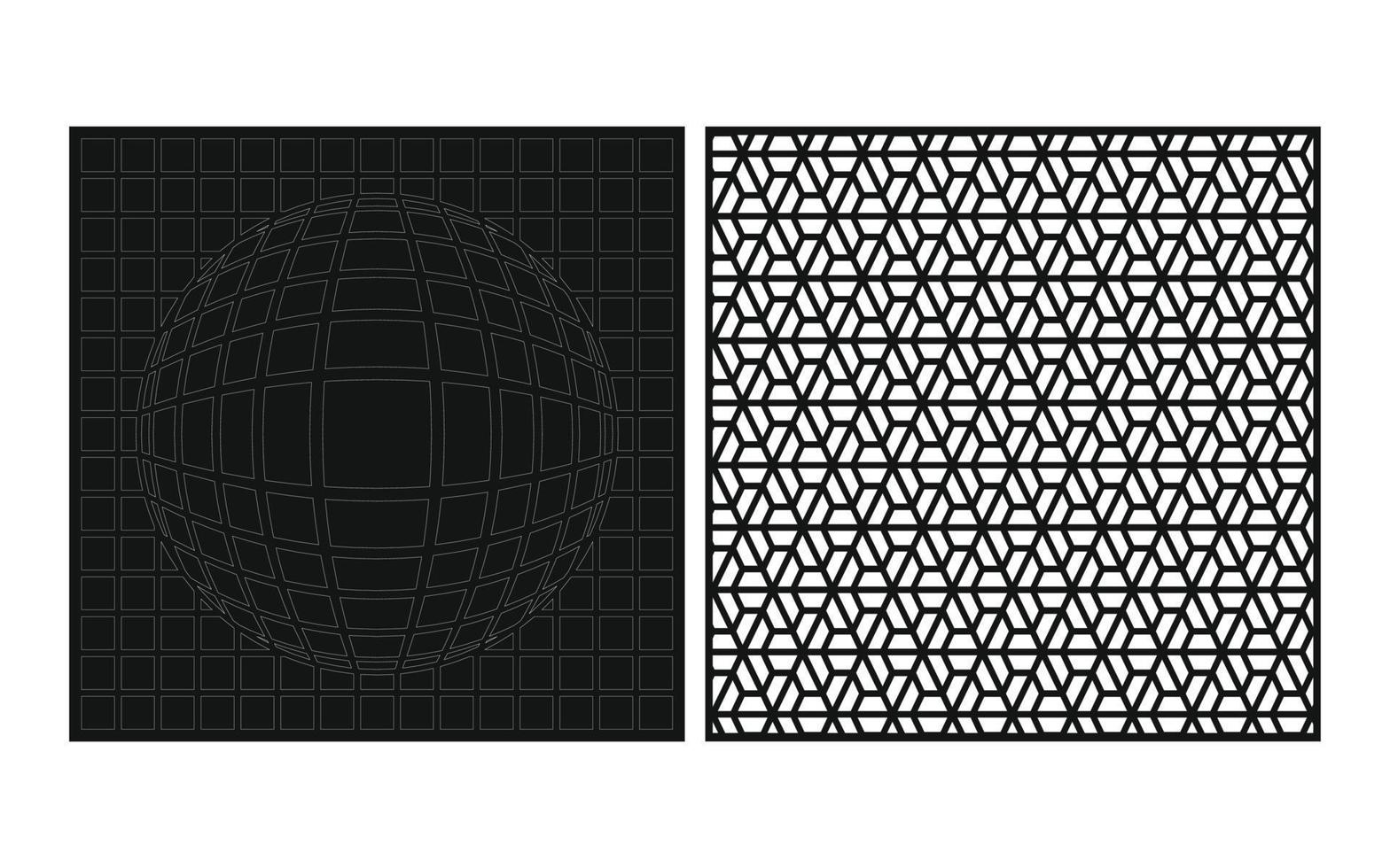 Black patterns with white background, Islamic vectors with floral panels for CNC laser cutting