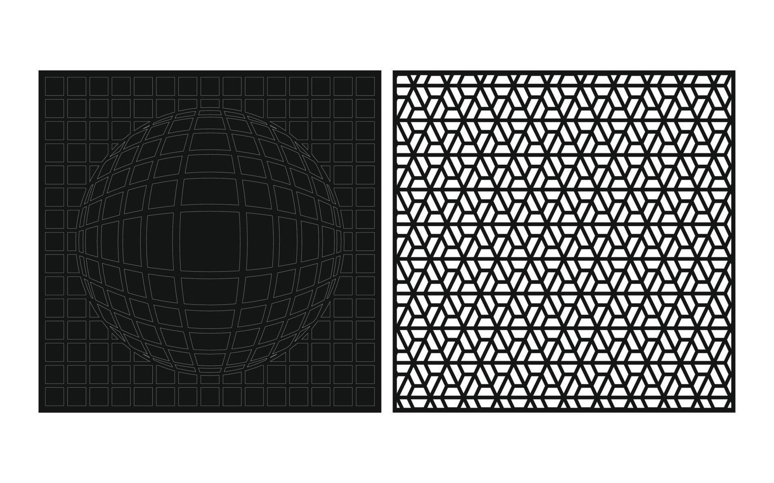 patrones negros con fondo blanco, vectores islámicos con paneles florales para corte láser cnc