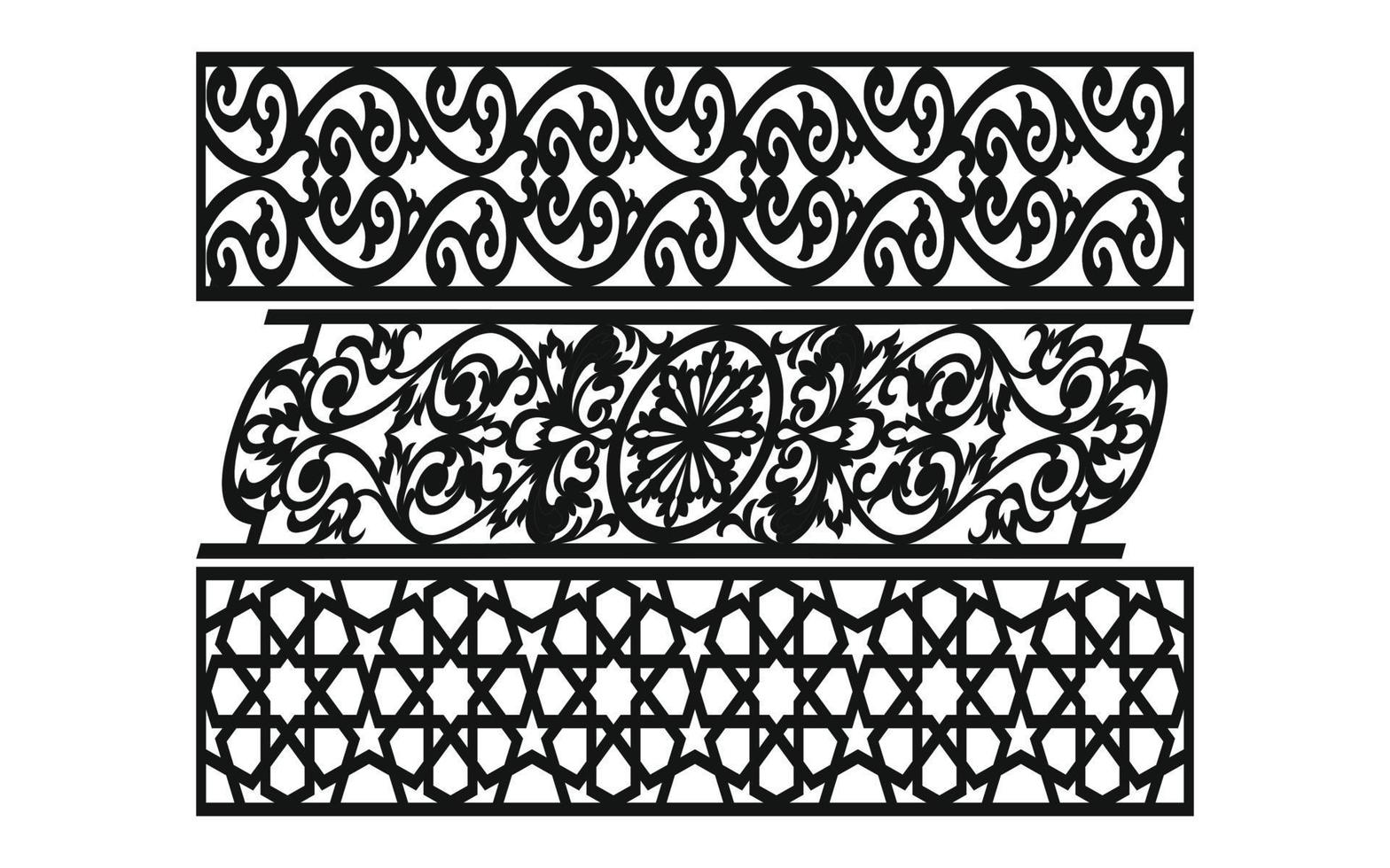 patrones florales decorativos, plantilla geométrica para corte por láser cnc vector