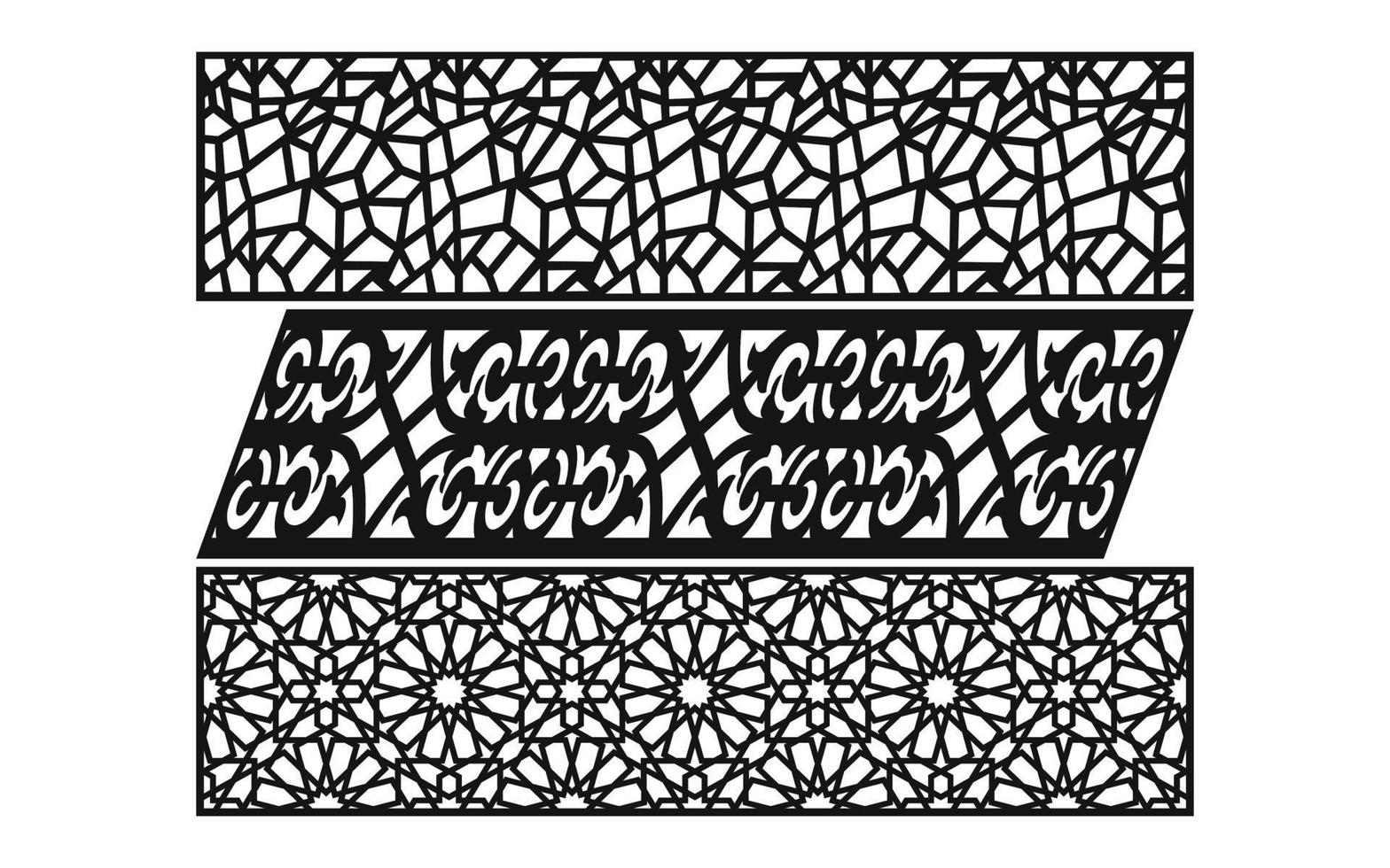 Decorative floral patterns, geometric template for cnc laser cutting vector