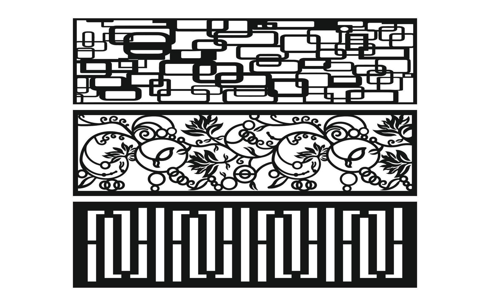 patrones florales decorativos, plantilla geométrica para corte por láser cnc vector