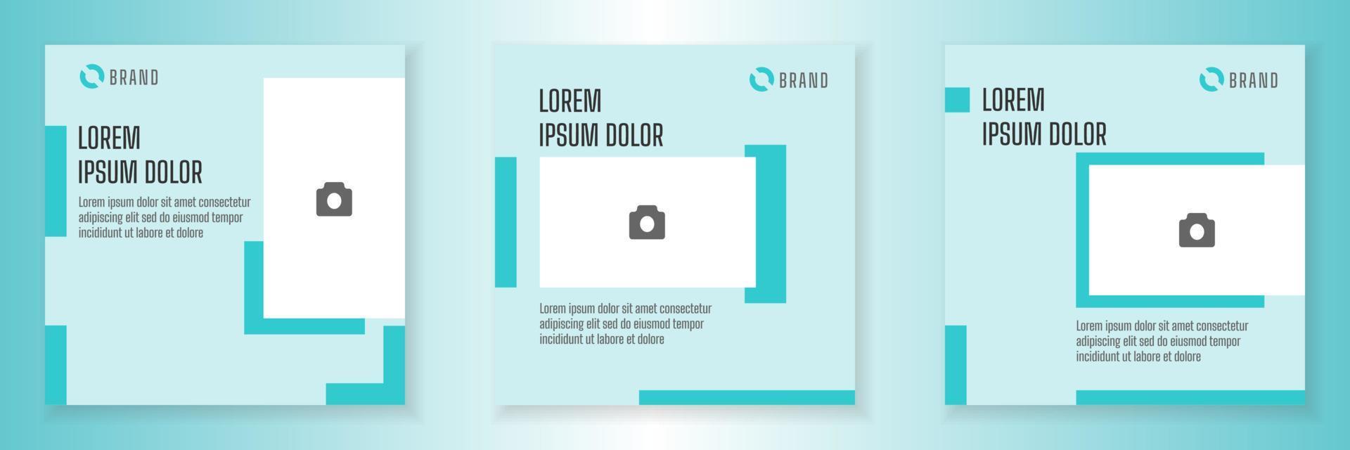 Social Media Post Template and Copy Space Vector Illustration. Blank photo website Advertising Background