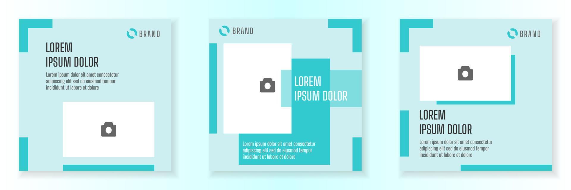 Social Media Post Template and Copy Space Vector Illustration. Blank photo website Advertising Background