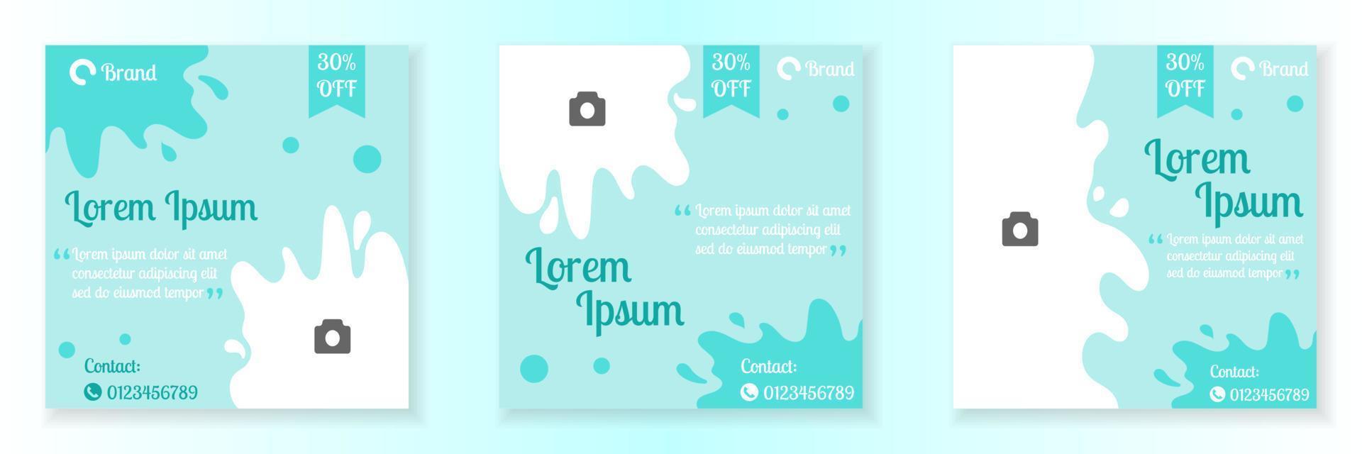 Social Media Post Template and Copy Space Vector Illustration. Blank photo website Advertising Background