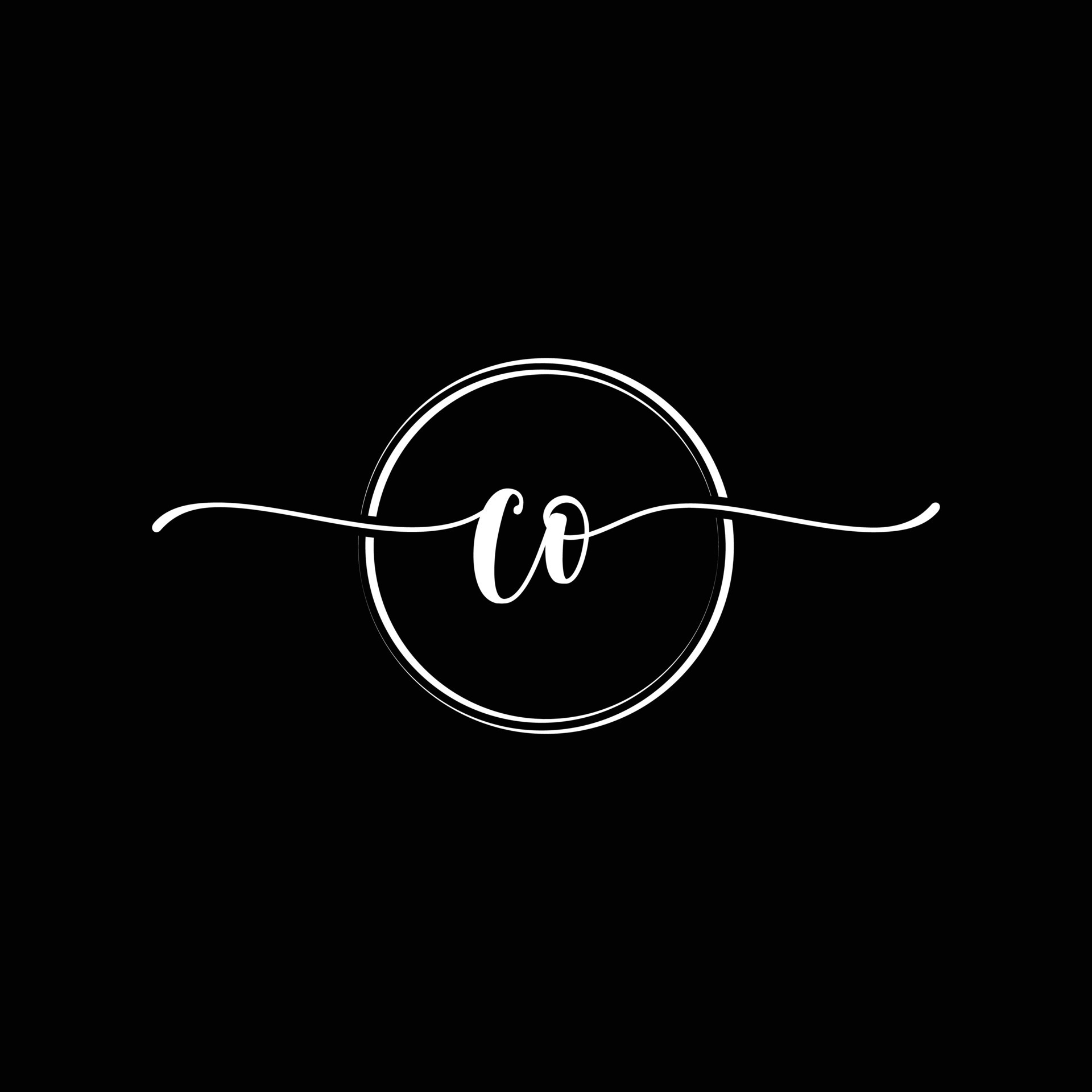 initial handwriting CO logo template Illustration. CO Letter beauty ...