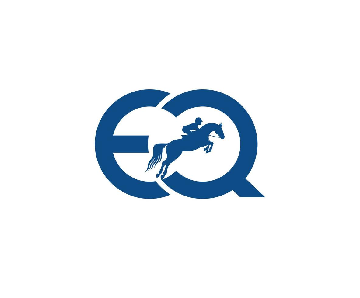 EQ letter logo. EQ horse logo vector