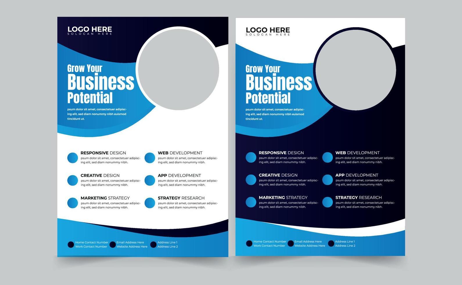 Business Flyer Corporate Flyer Template Geometric shape Flyer Circle Abstract Colorful concepts vector