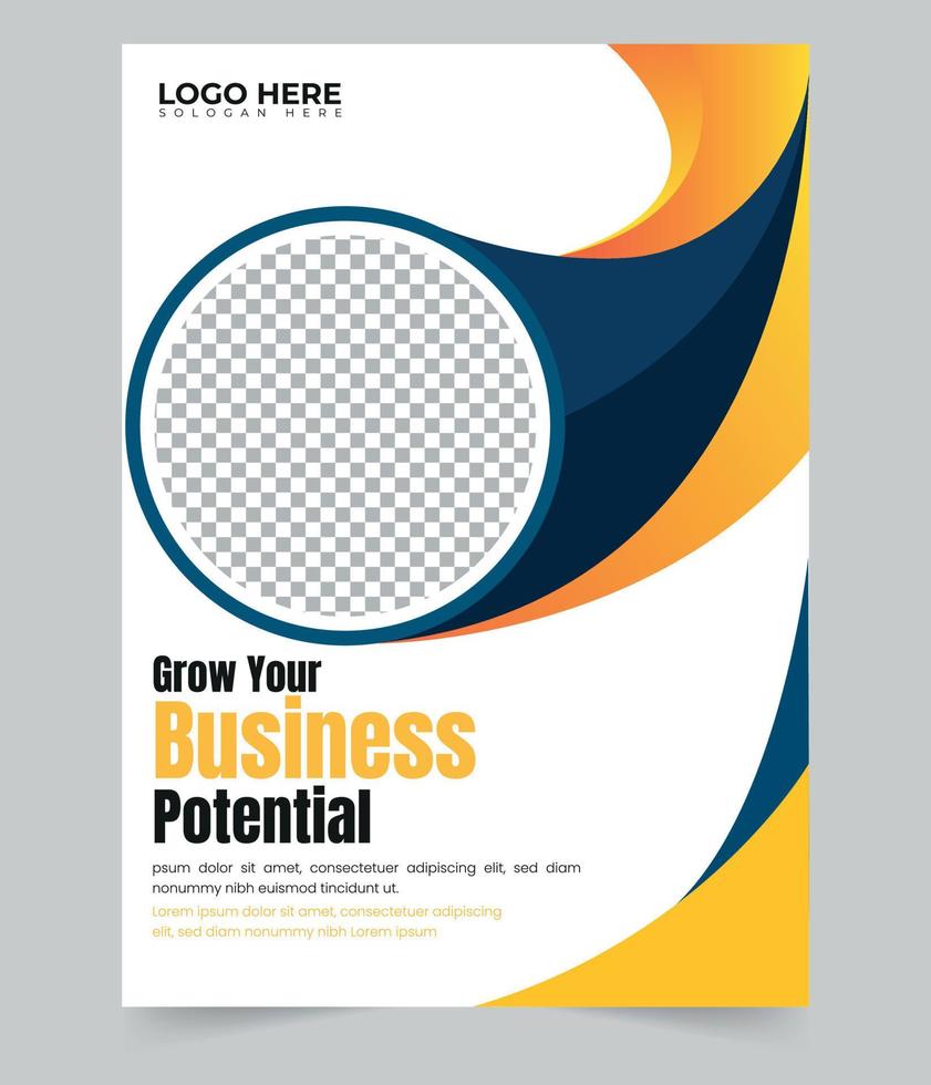 Brochure template layout design. Corporate business annual report, catalog, magazine, flyer mockup. Creative modern bright concept circle round shape vector