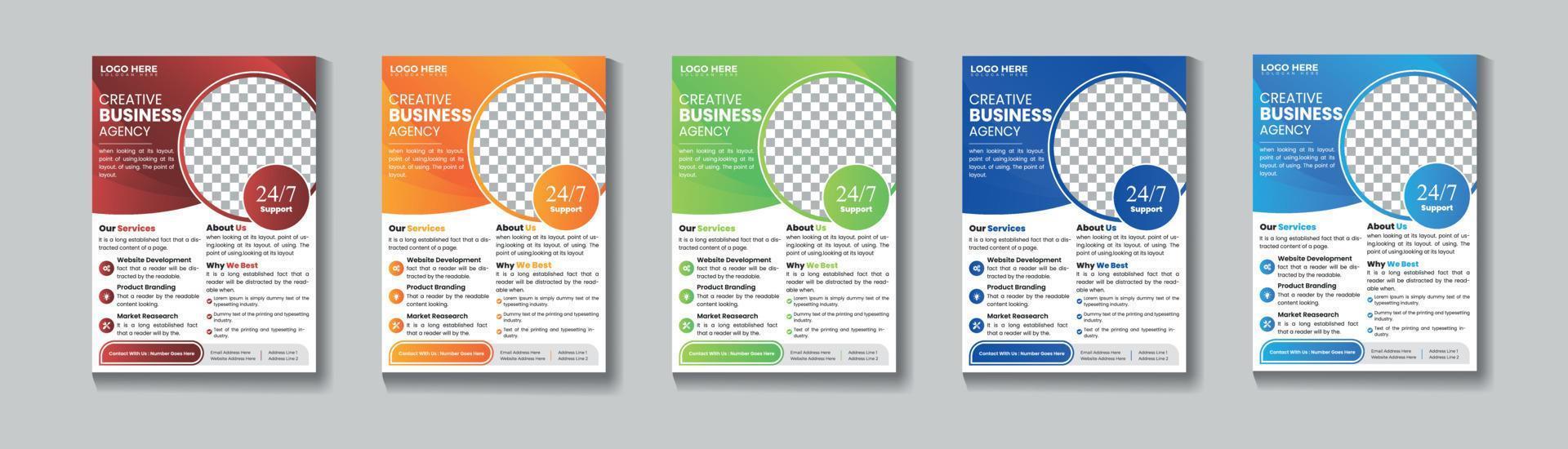 Brochure template layout design. Corporate business annual report, catalog, magazine, flyer mockup. Creative modern bright concept circle round shape vector