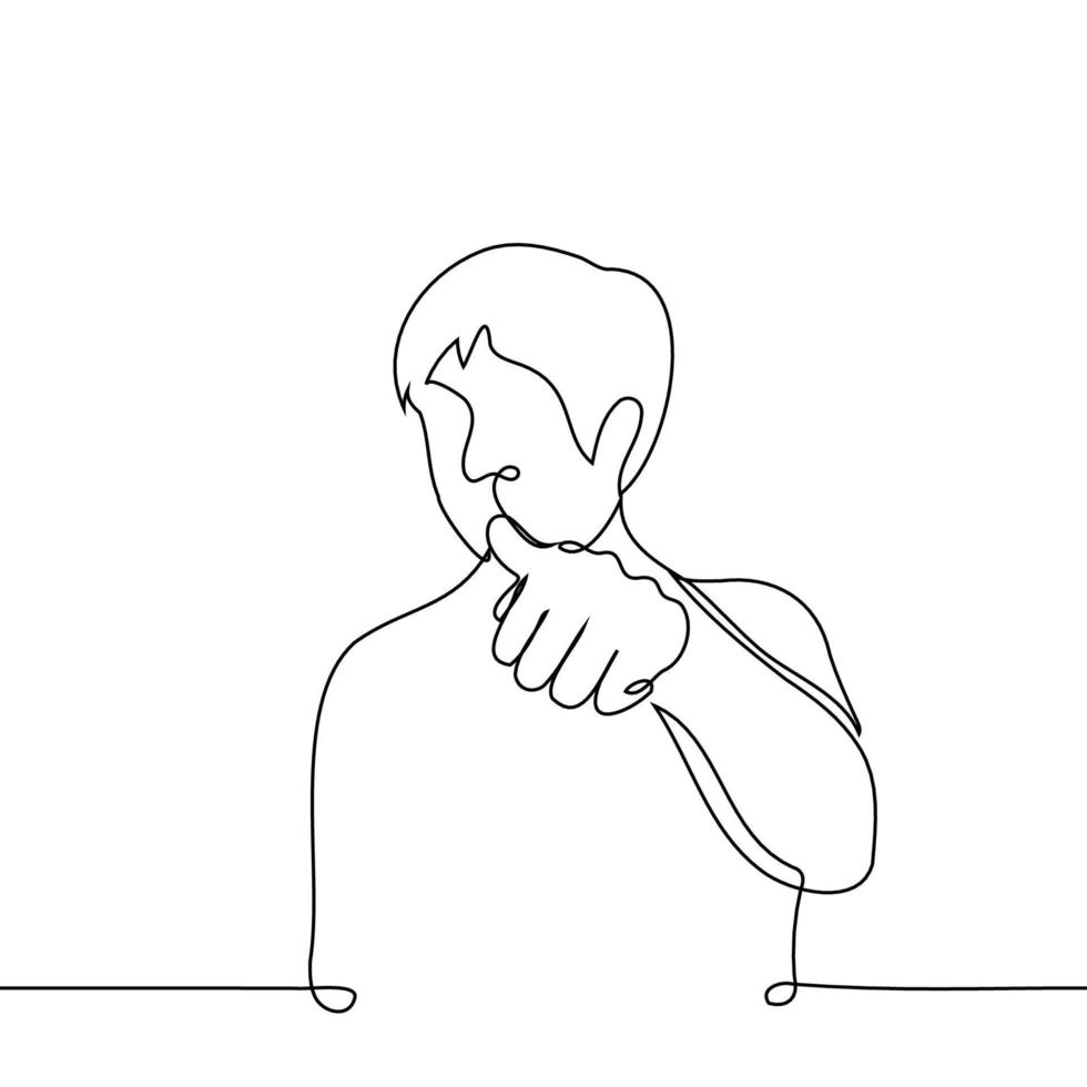 man pokes index finger at viewer - one line drawing vector. concept accusation, single out someone, point out vector