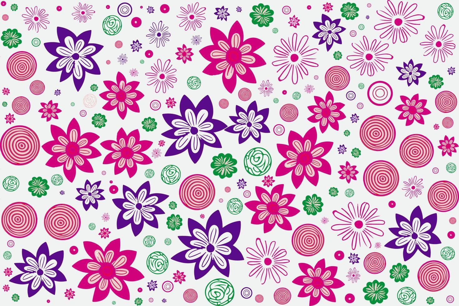 floral ornament pattern in colorful flat design for gift wrapping, vector stock