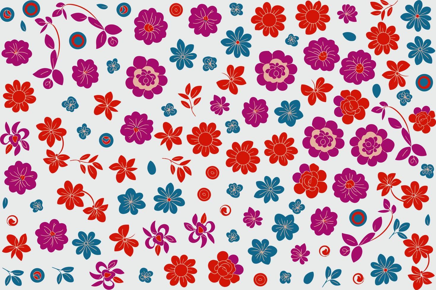 floral ornament pattern in colorful flat design for gift wrapping, vector stock